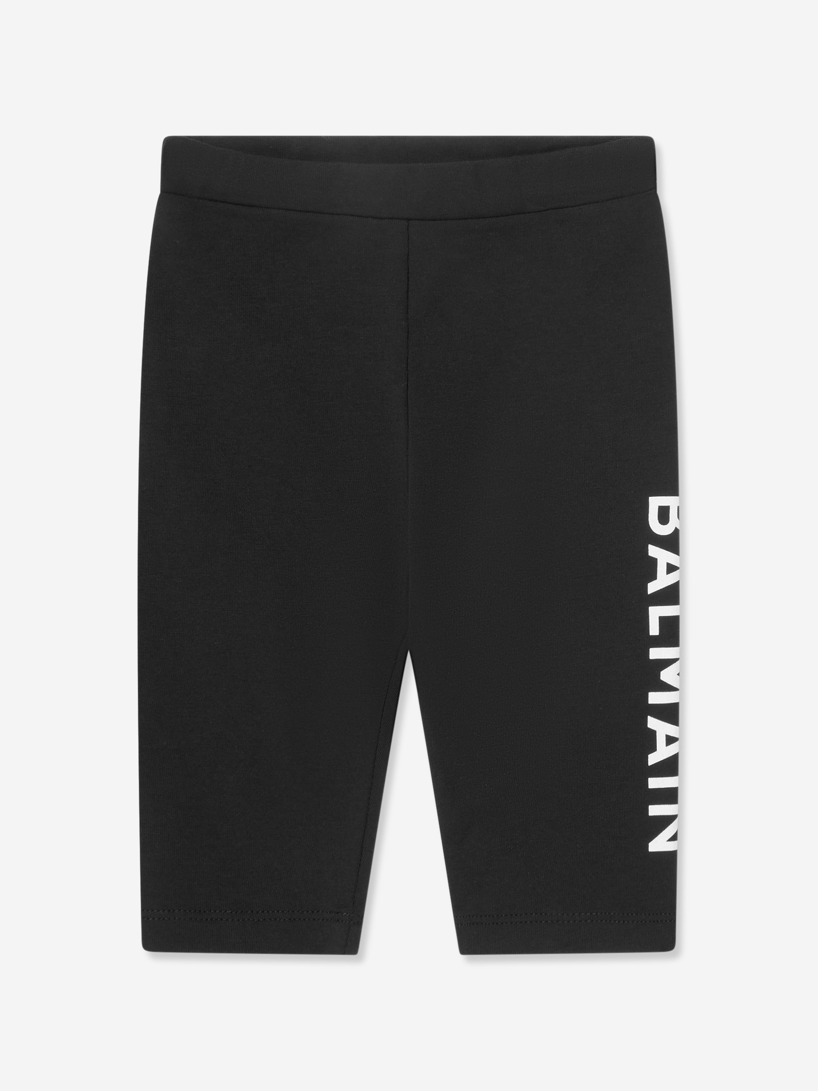 Balmain Baby Girls Logo Print Leggings in Black