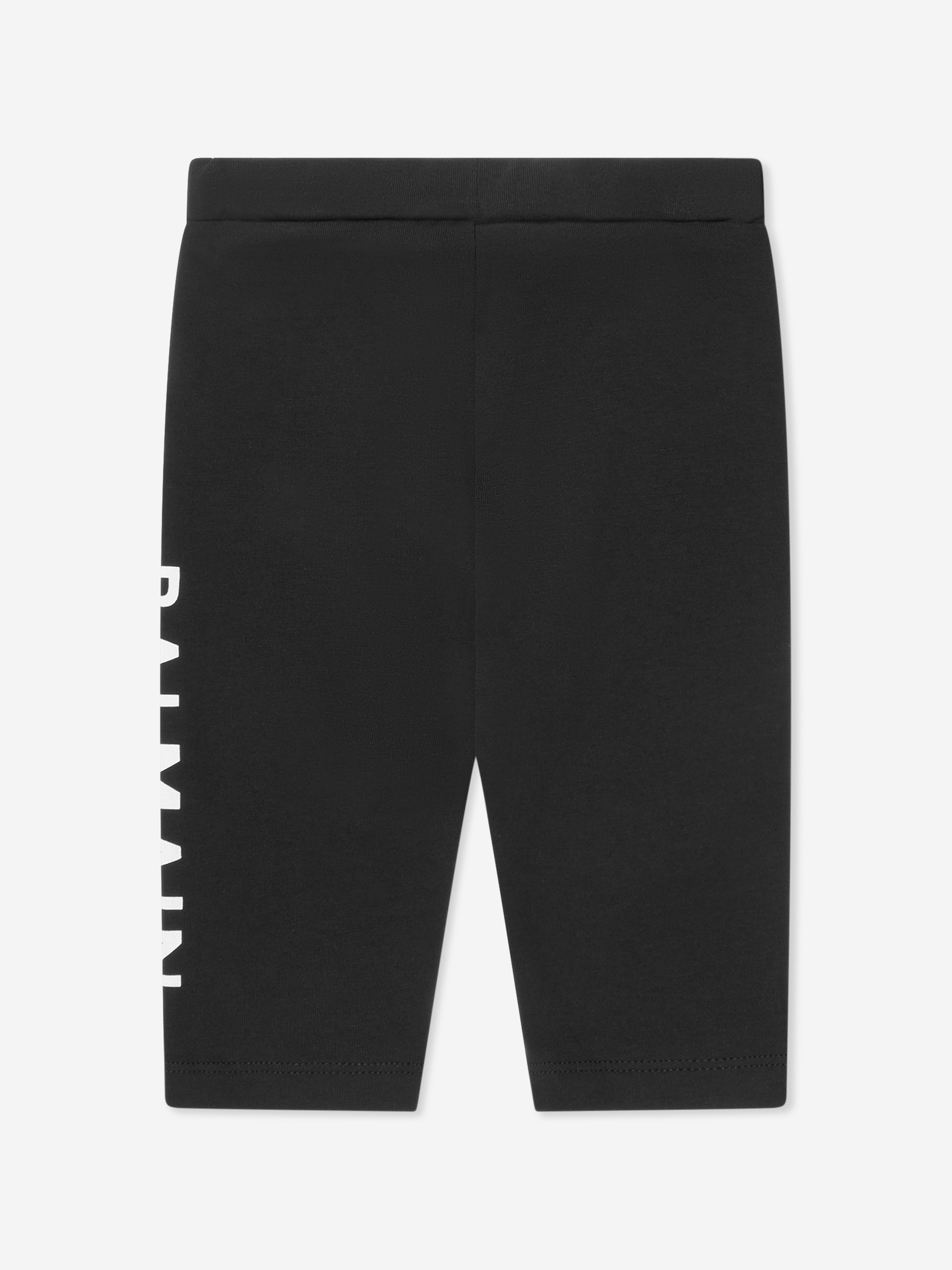 Balmain Baby Girls Logo Print Leggings in Black