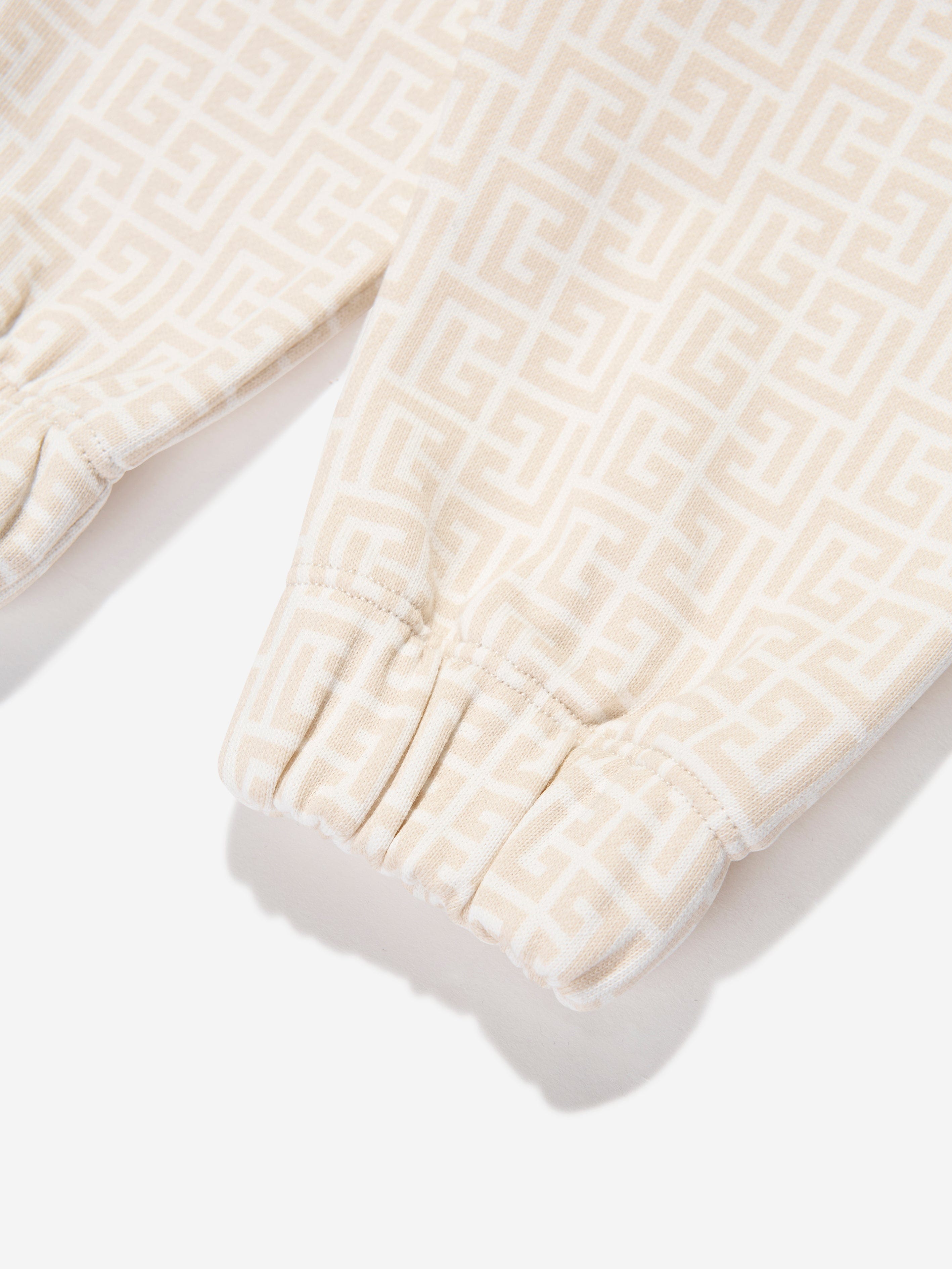 Balmain Baby Printed Fleece Joggers in Ivory