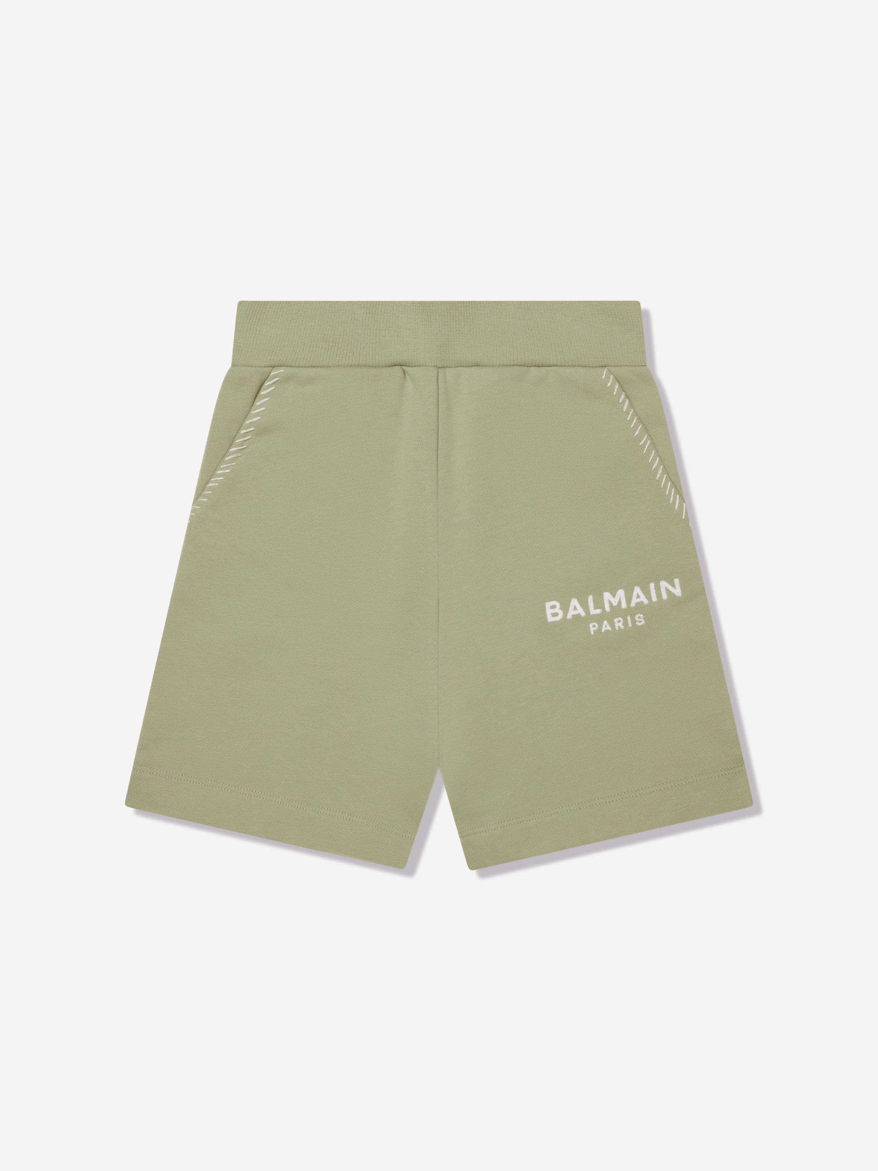 Balmain Boys Jersey Shorts in Green