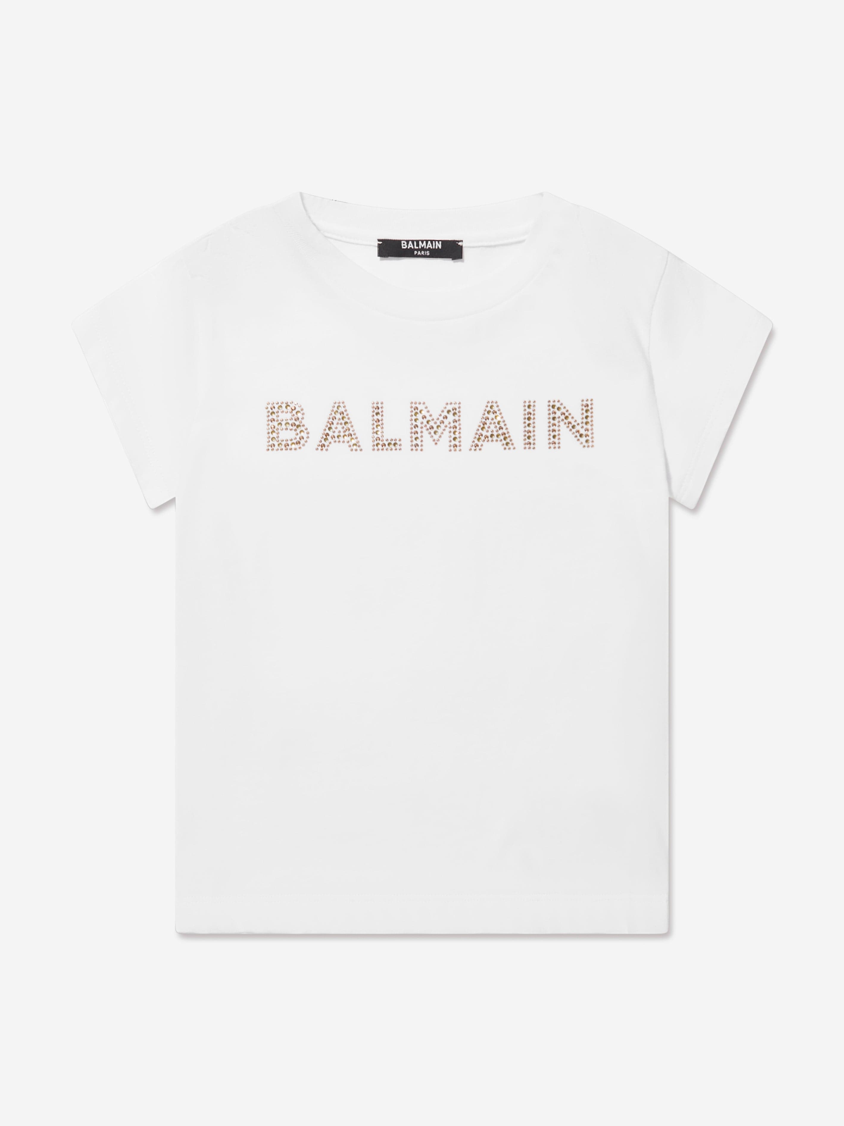 Balmain Girls Logo T-Shirt in White