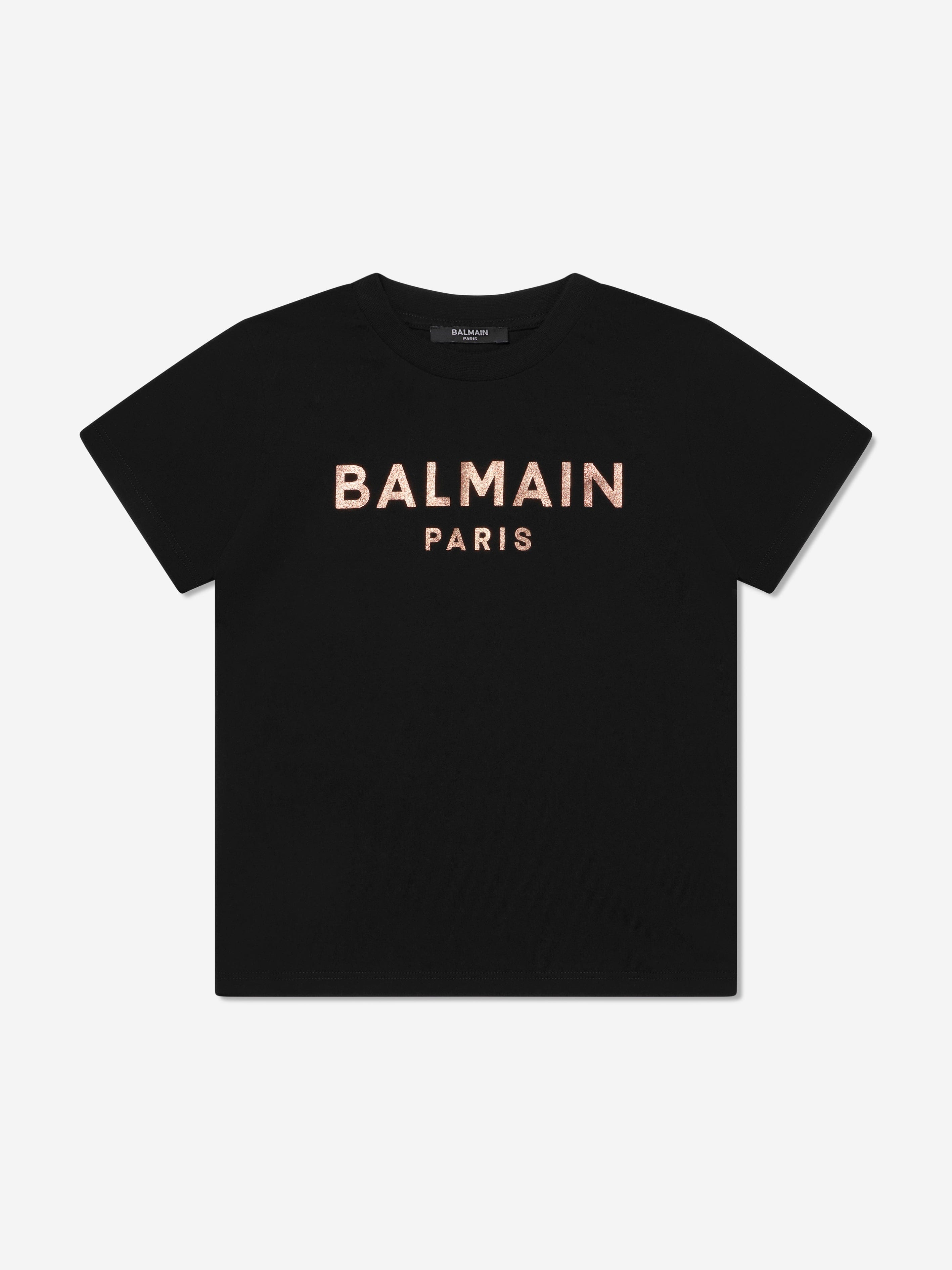 Balmain Girls Logo T-Shirt in Black