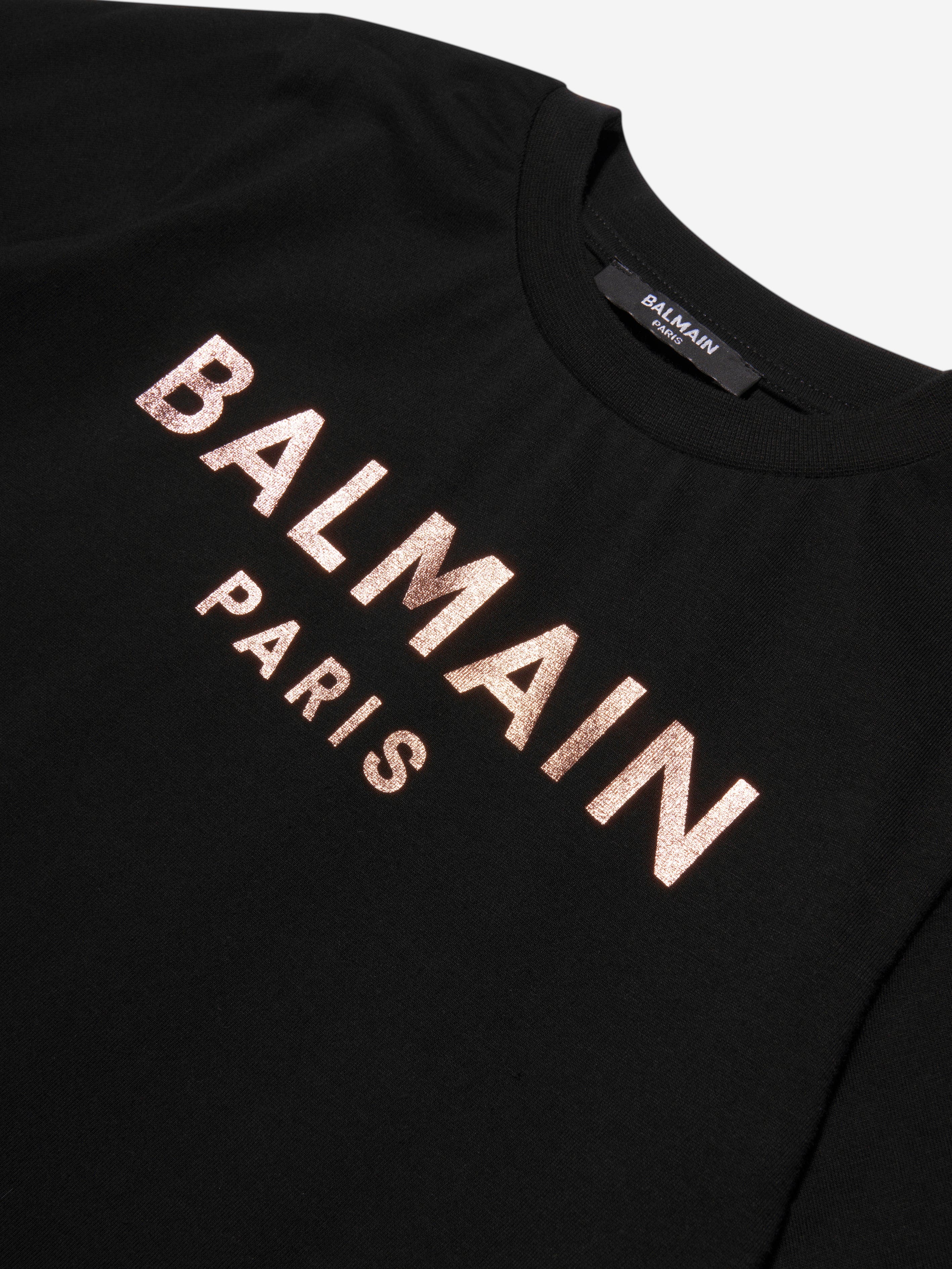 Balmain Girls Logo T-Shirt in Black