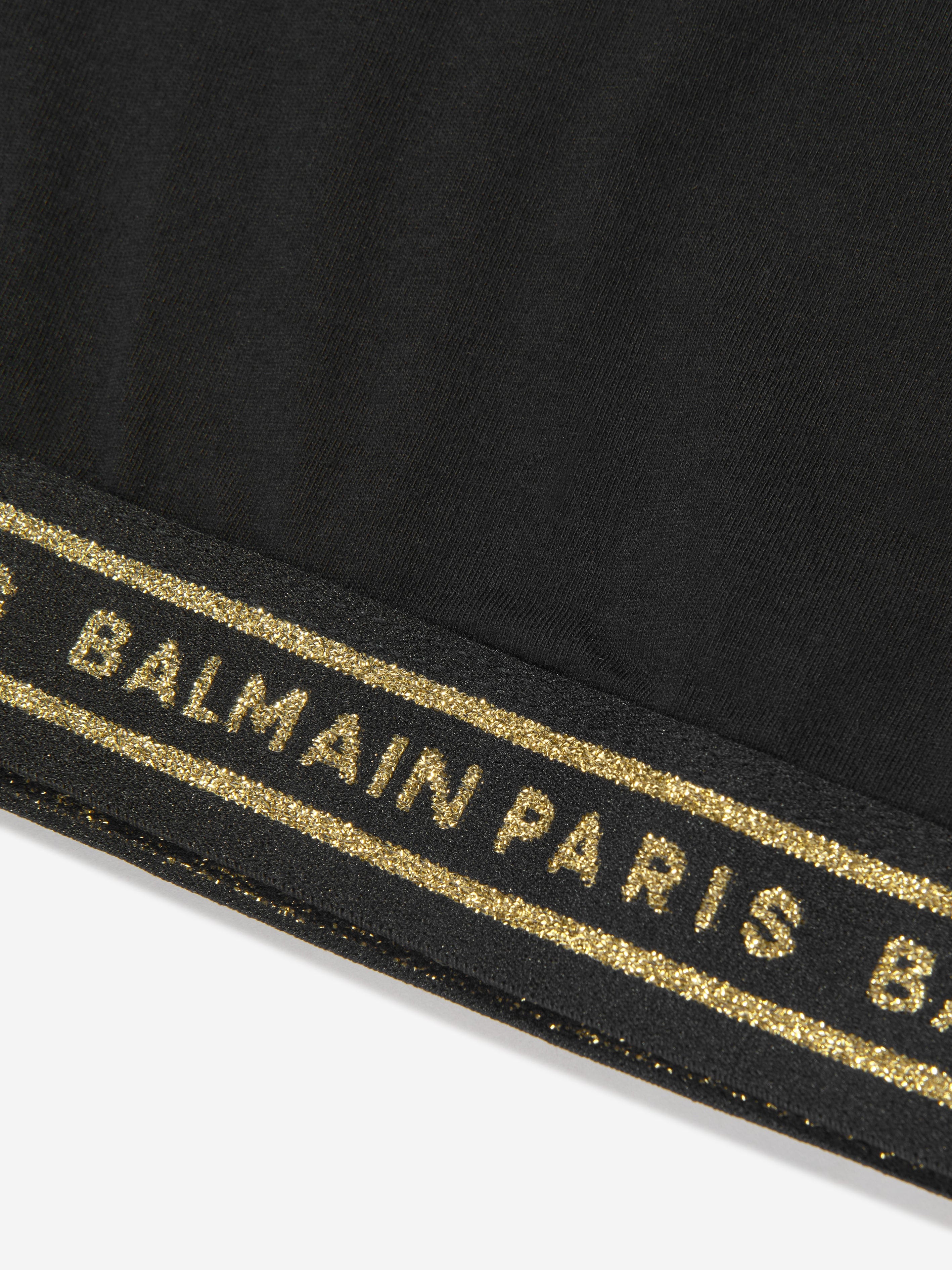 Balmain Girls Logo T-Shirt in Black