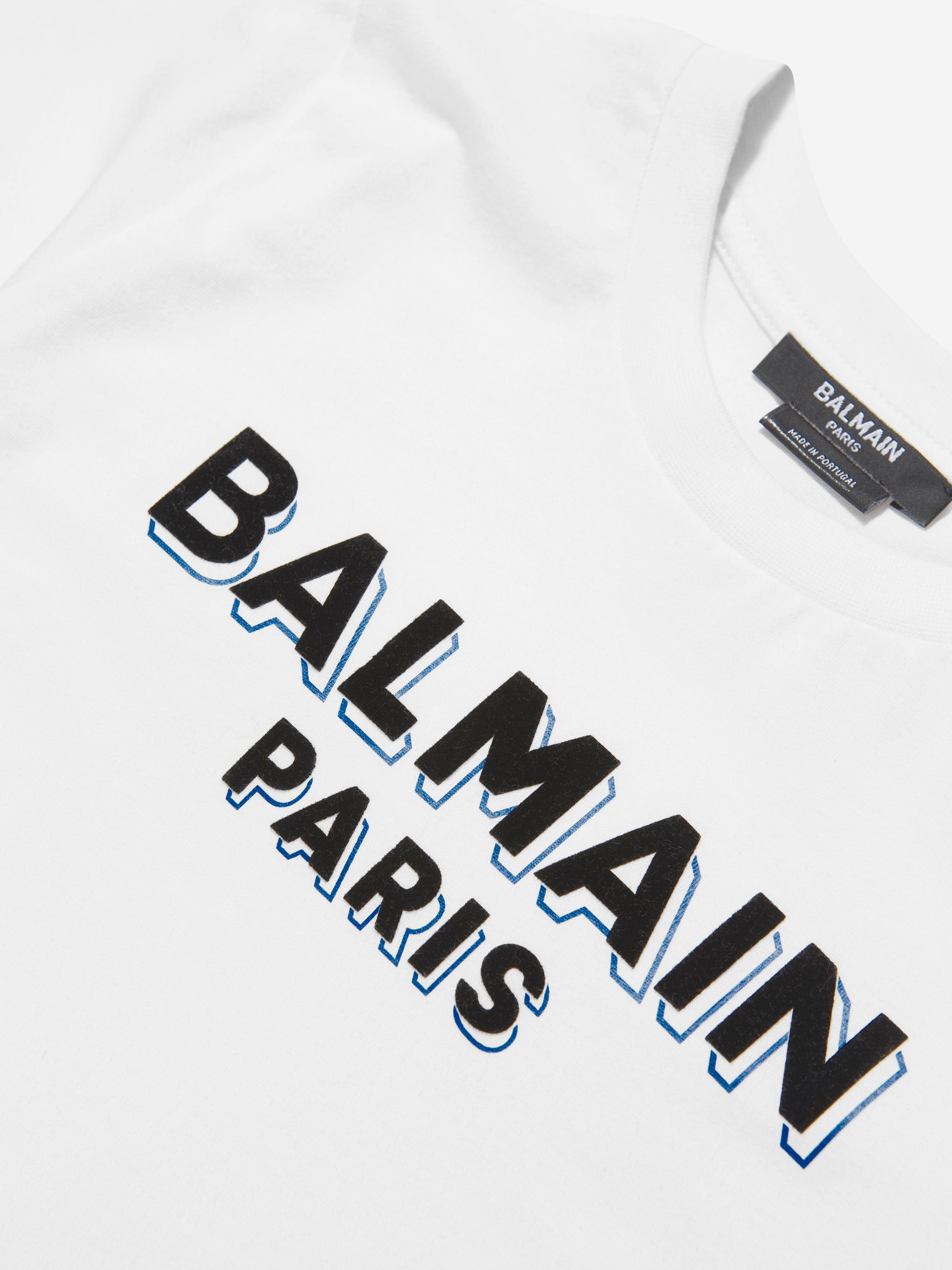 Balmain Boys Logo T-Shirt in Ivory