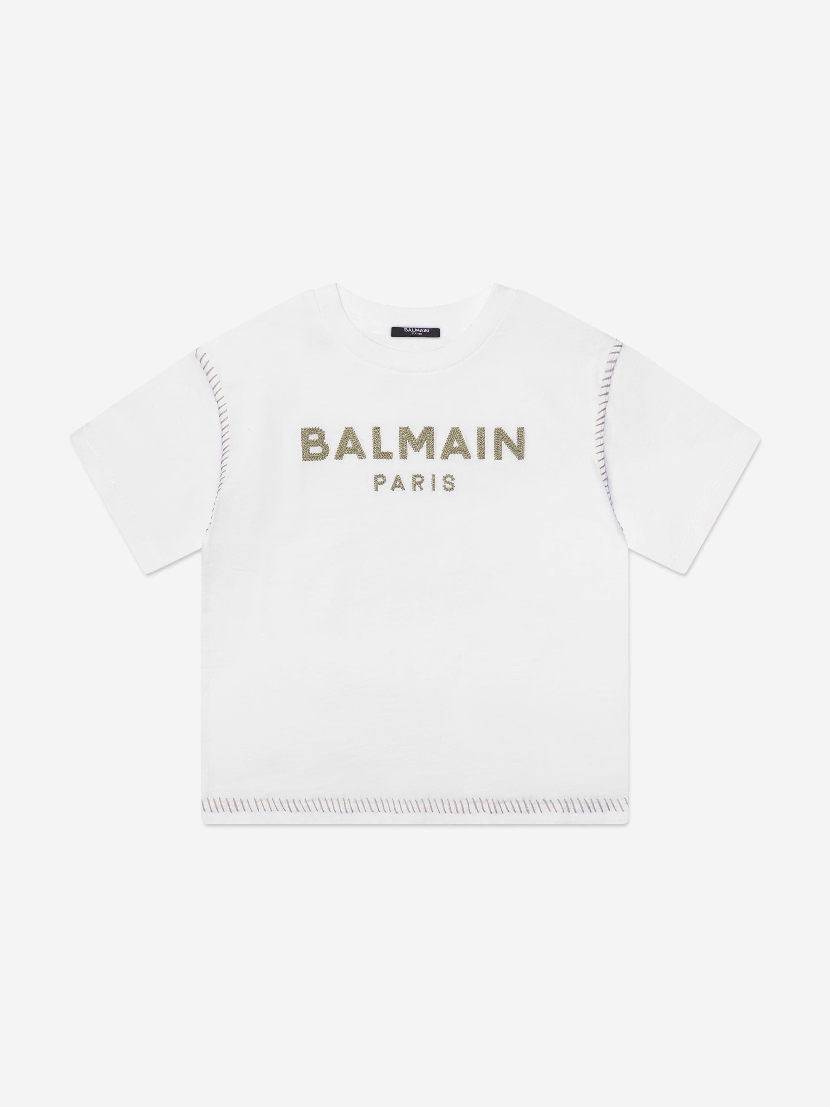 Balmain Boys Logo T-Shirt in White