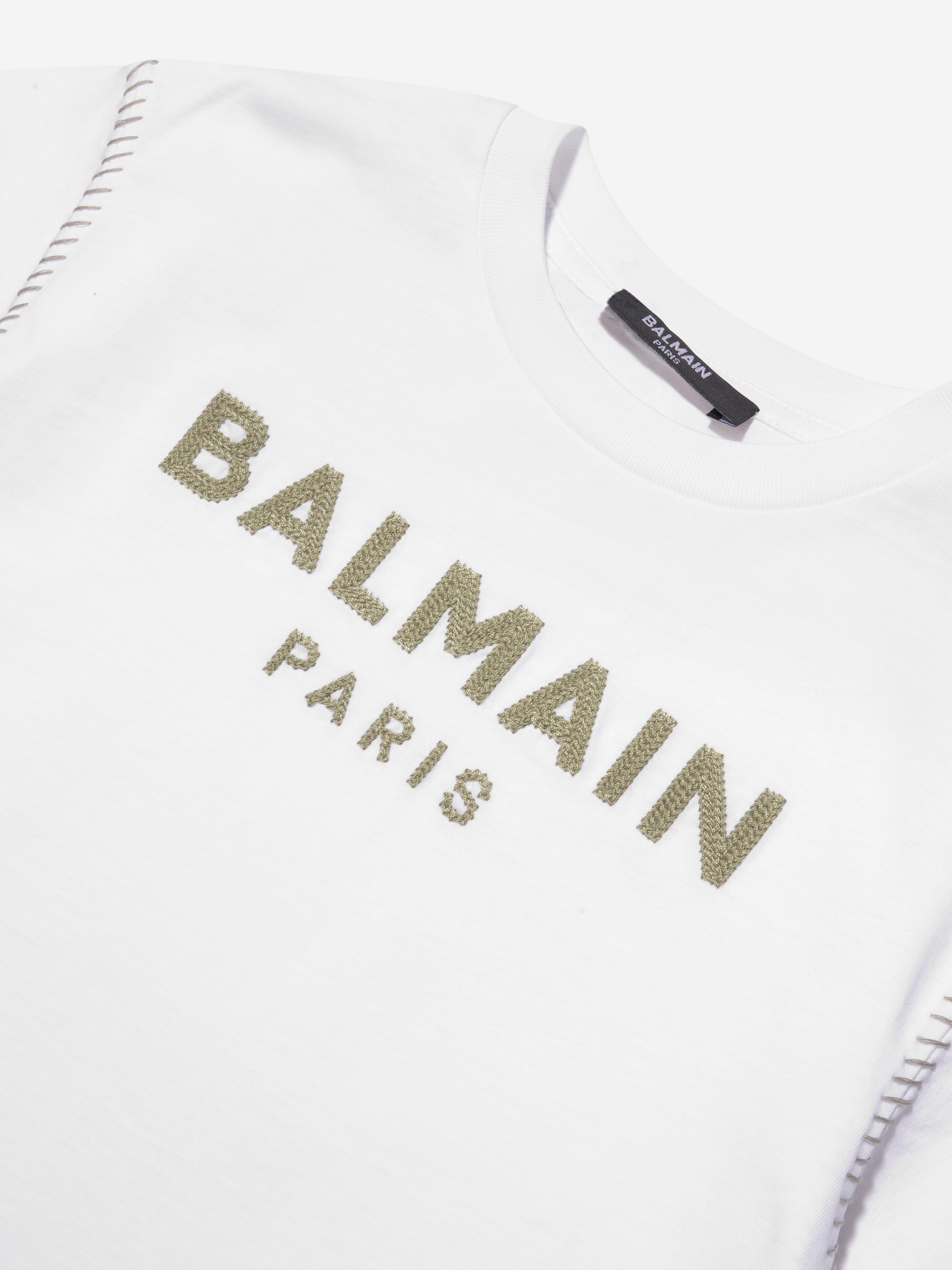 Balmain Boys Logo T-Shirt in White