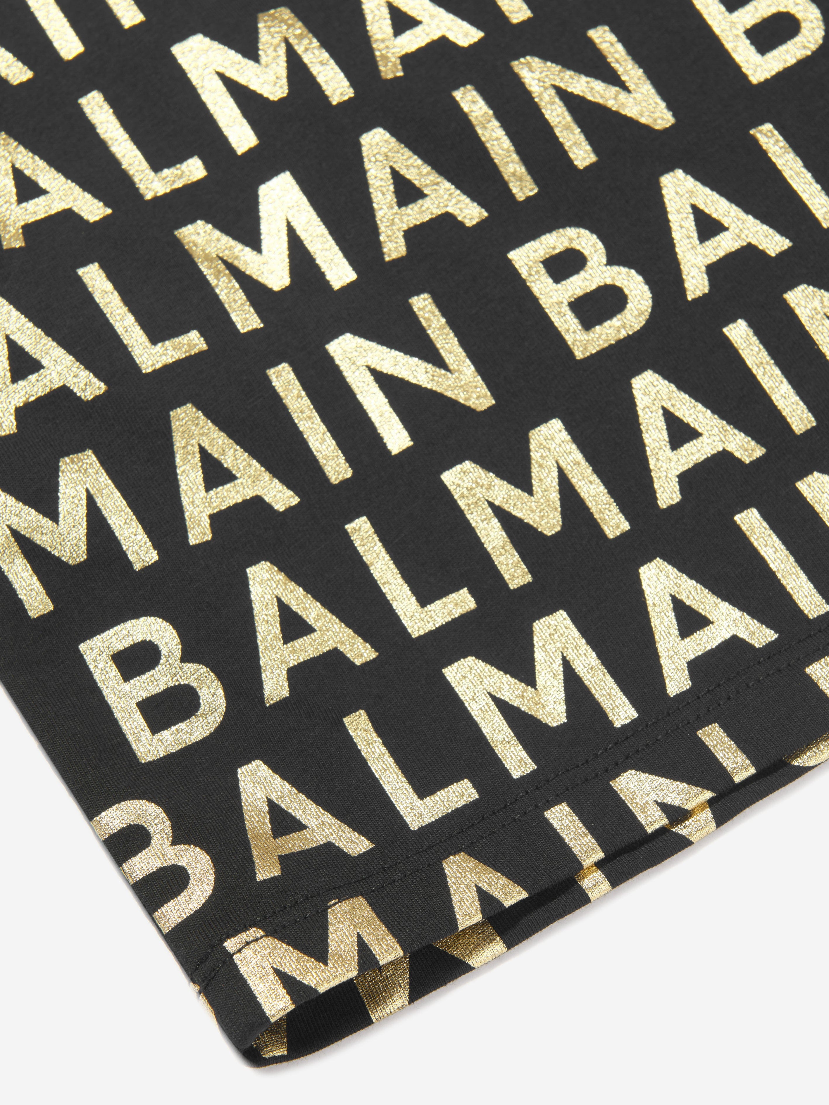 Balmain Boys Logo Print T-Shirt in Black