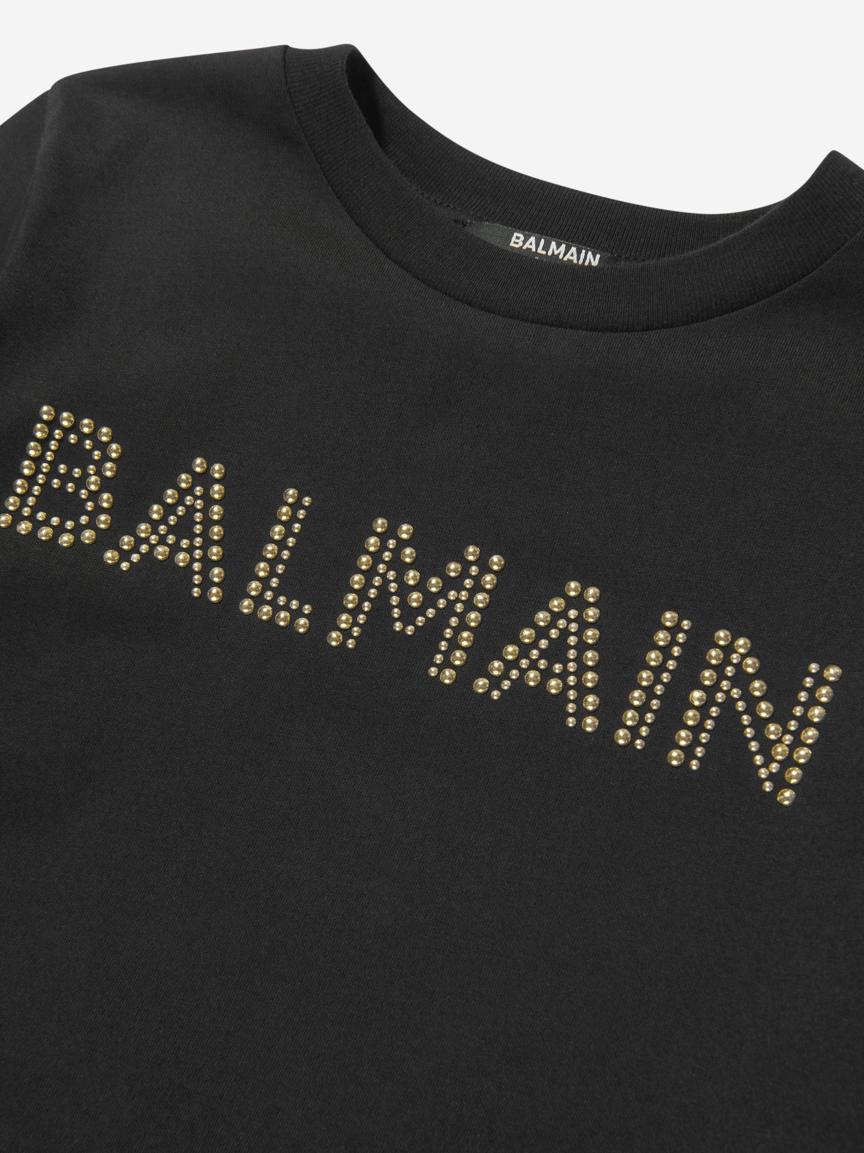 Balmain Boys Logo T-Shirt in Black