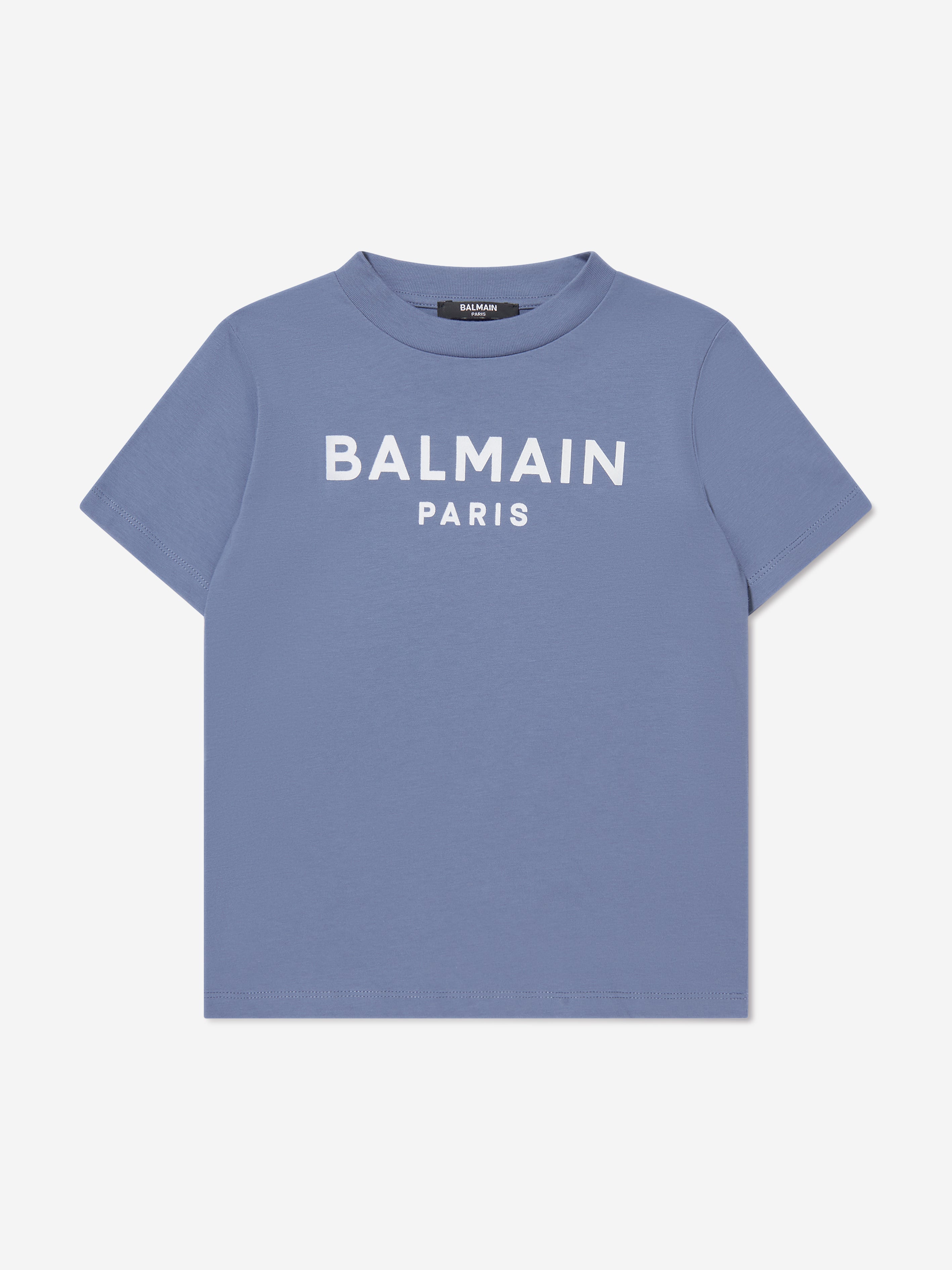 Balmain Boys Logo T-Shirt in Blue