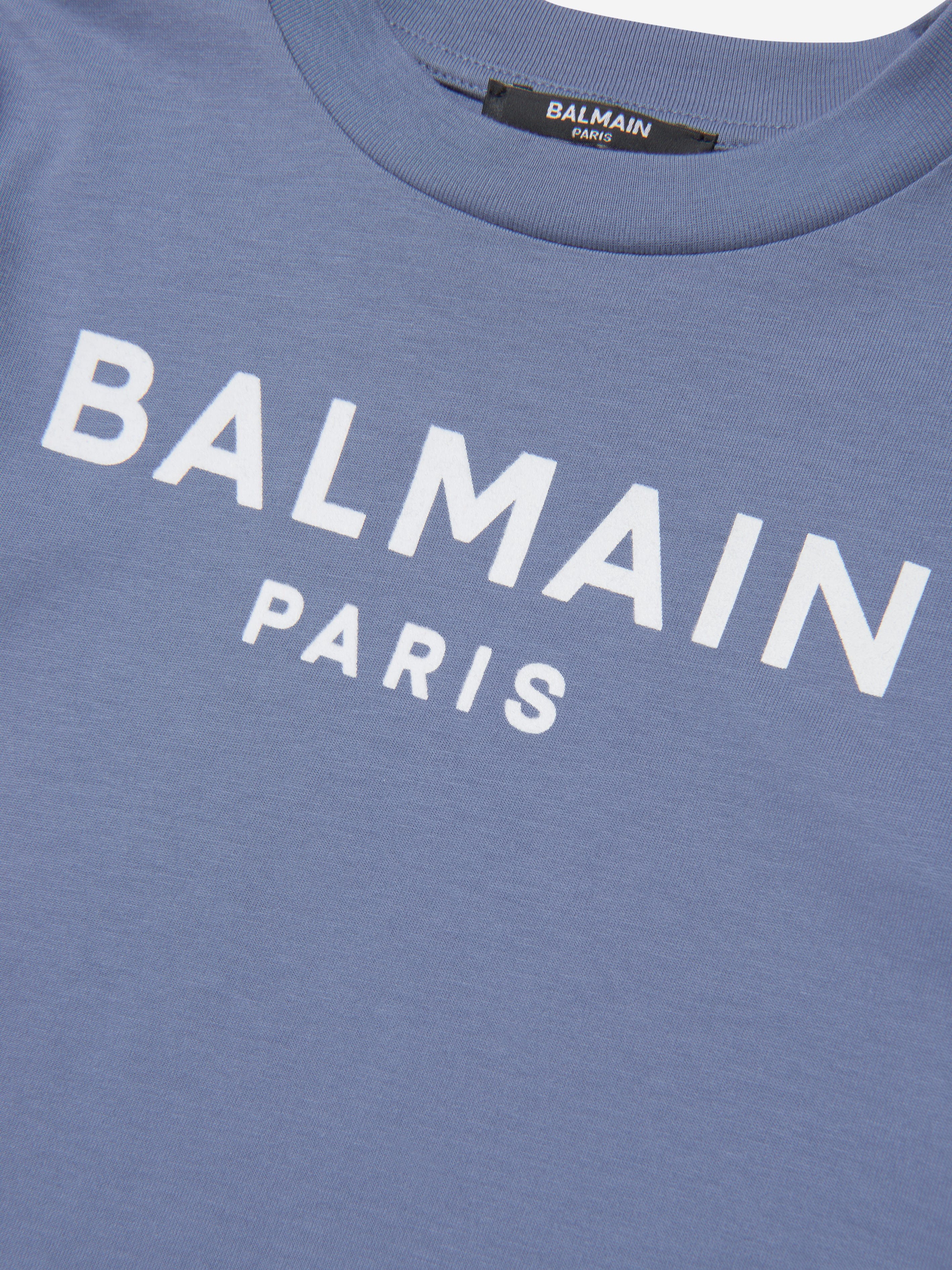 Balmain Boys Logo T-Shirt in Blue