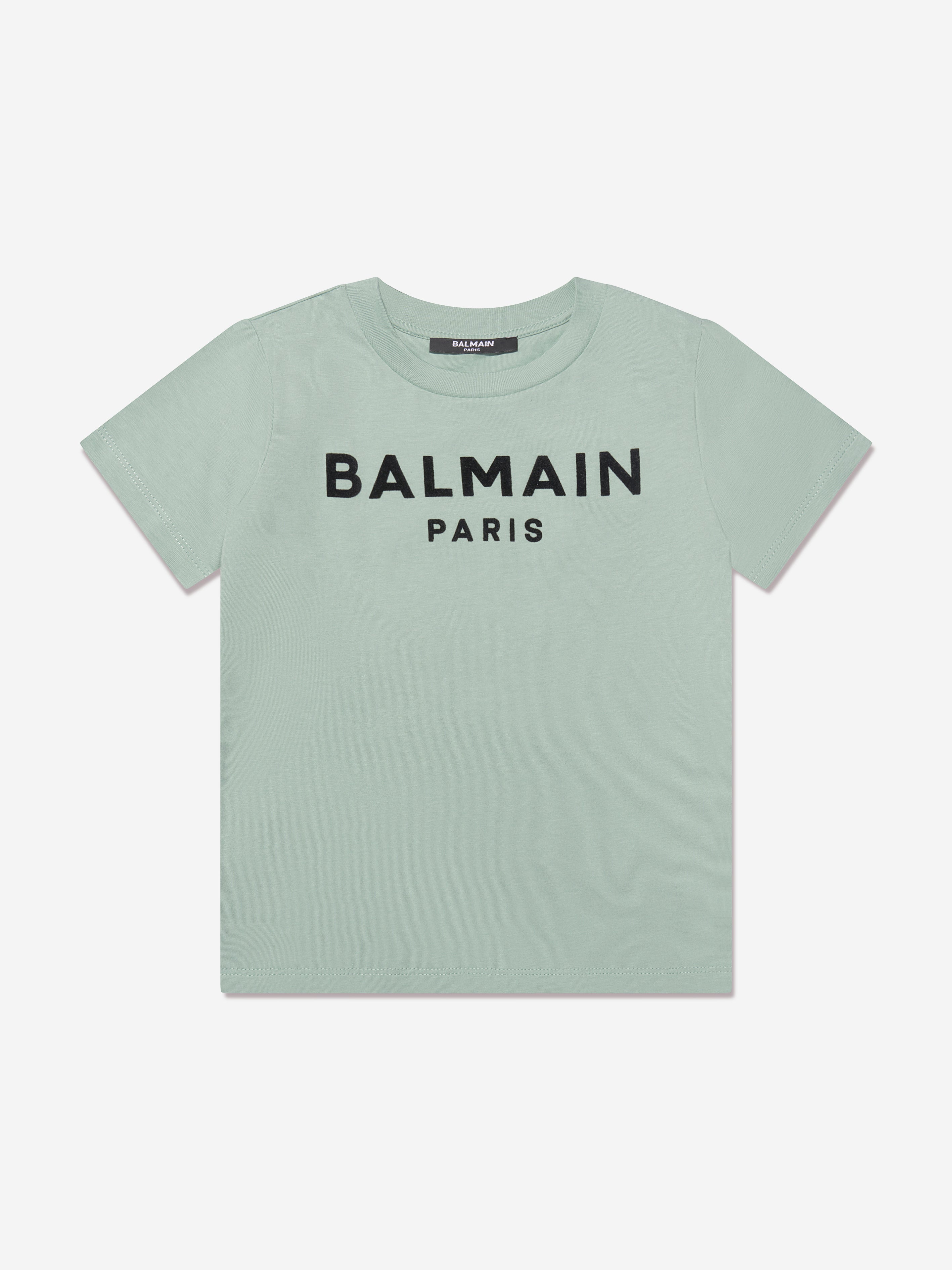 Balmain Boys Logo T-Shirt in Green