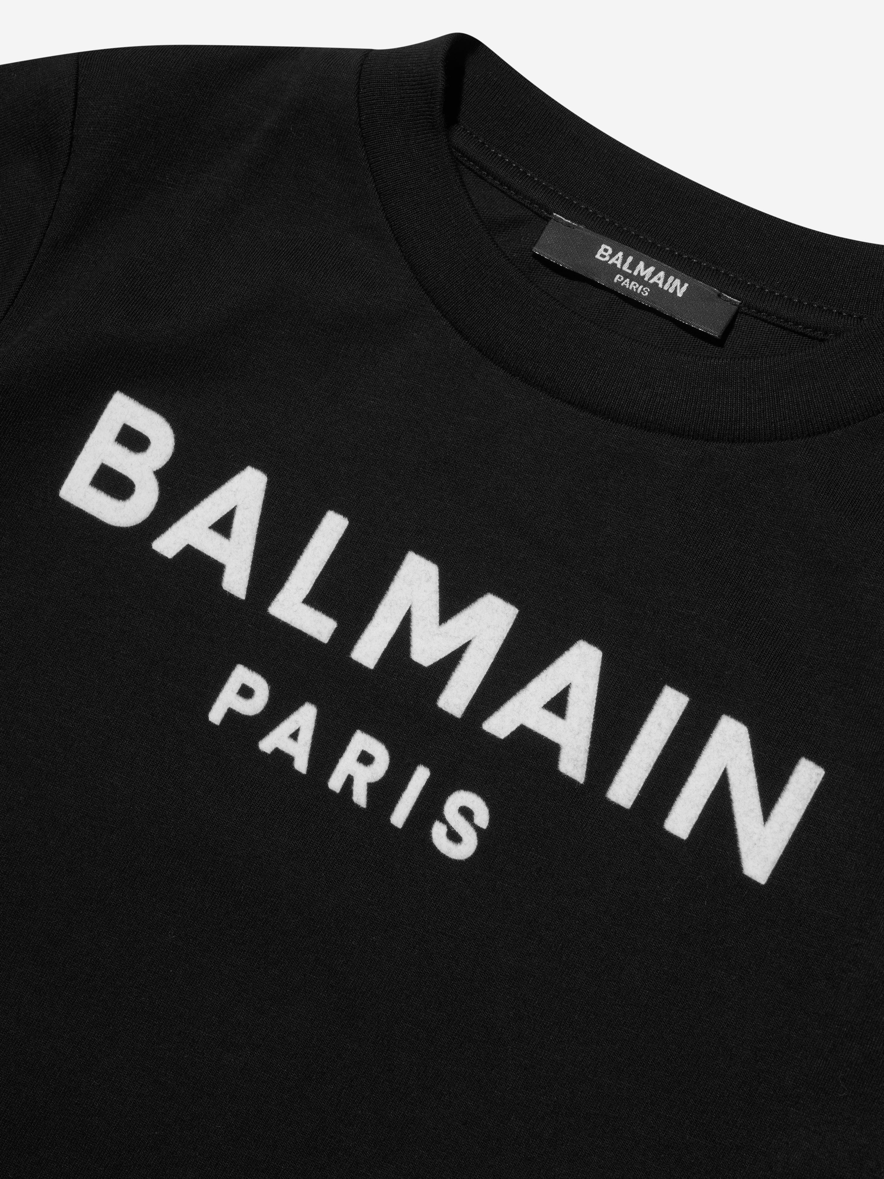 Balmain Boys Logo T-Shirt in Black