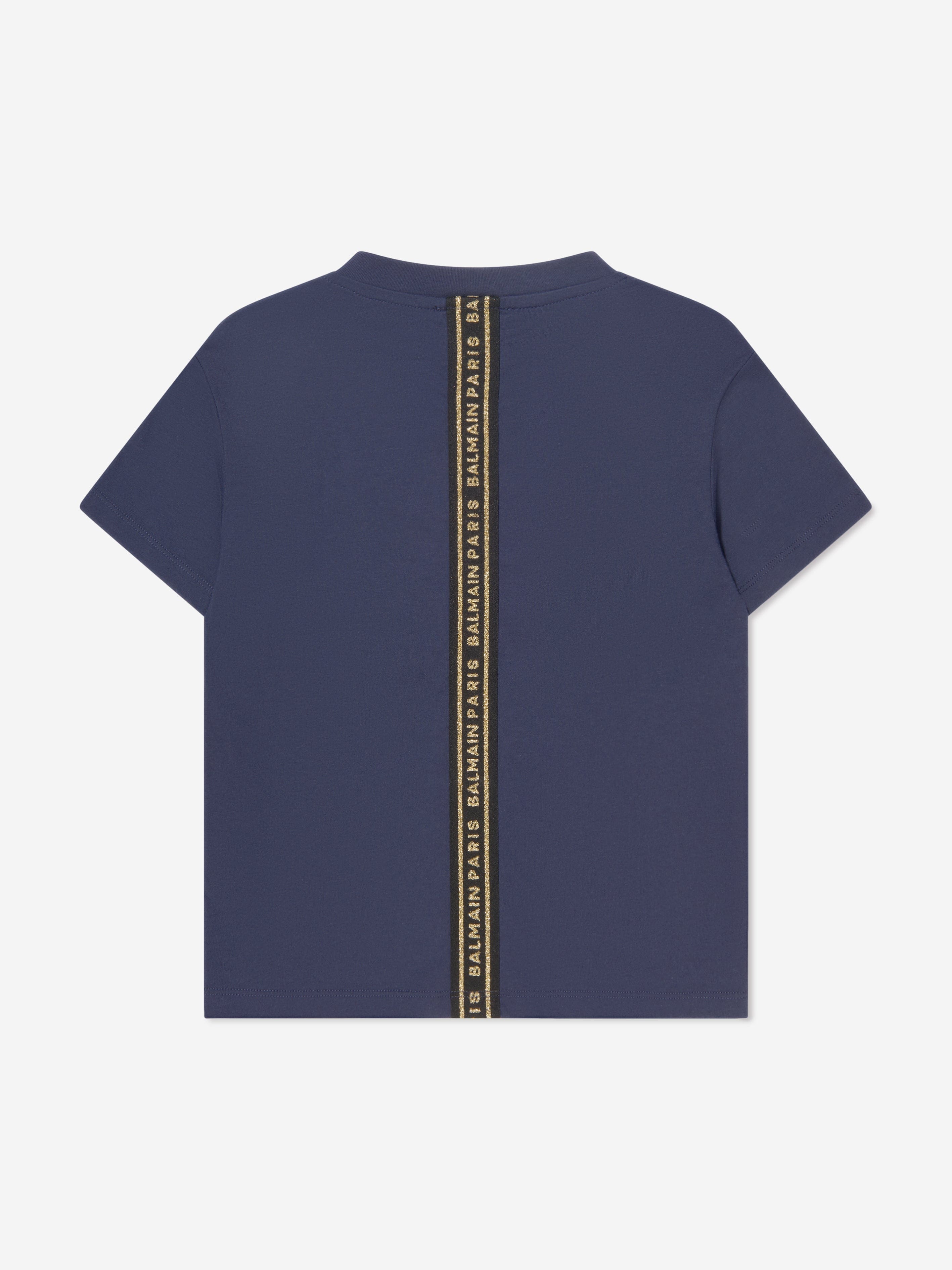 Balmain Boys Logo T-Shirt in Navy