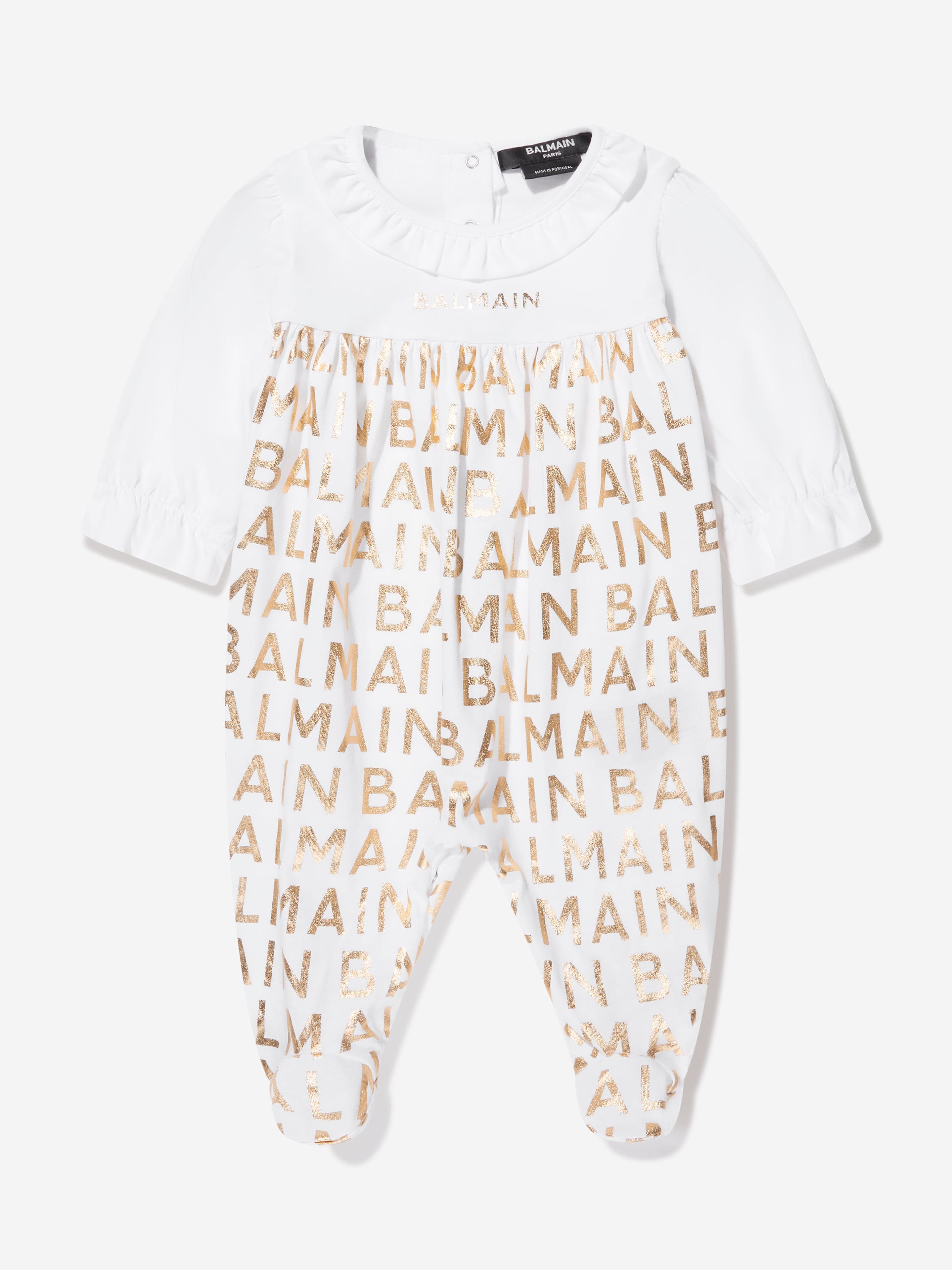 Balmain Baby Girls Babygrow Gift Set in White