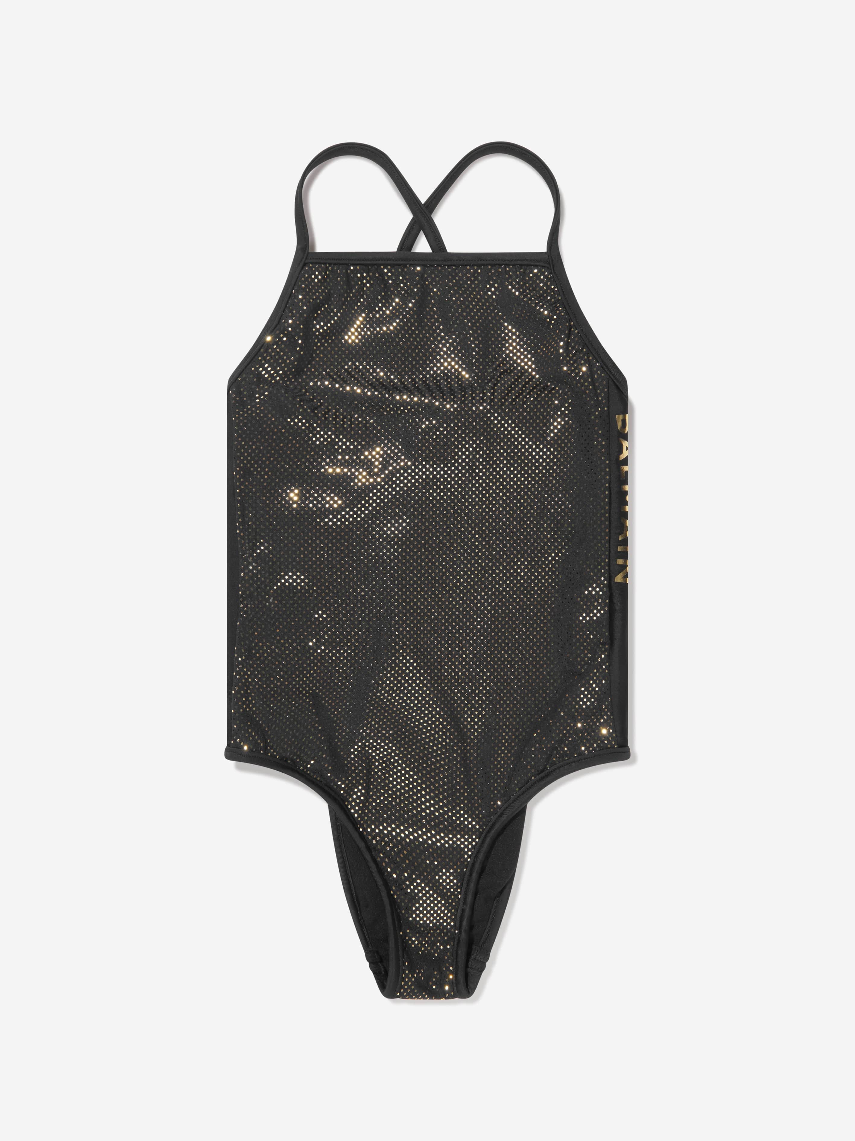 Balmain Girls Logo Swimsuit in Black