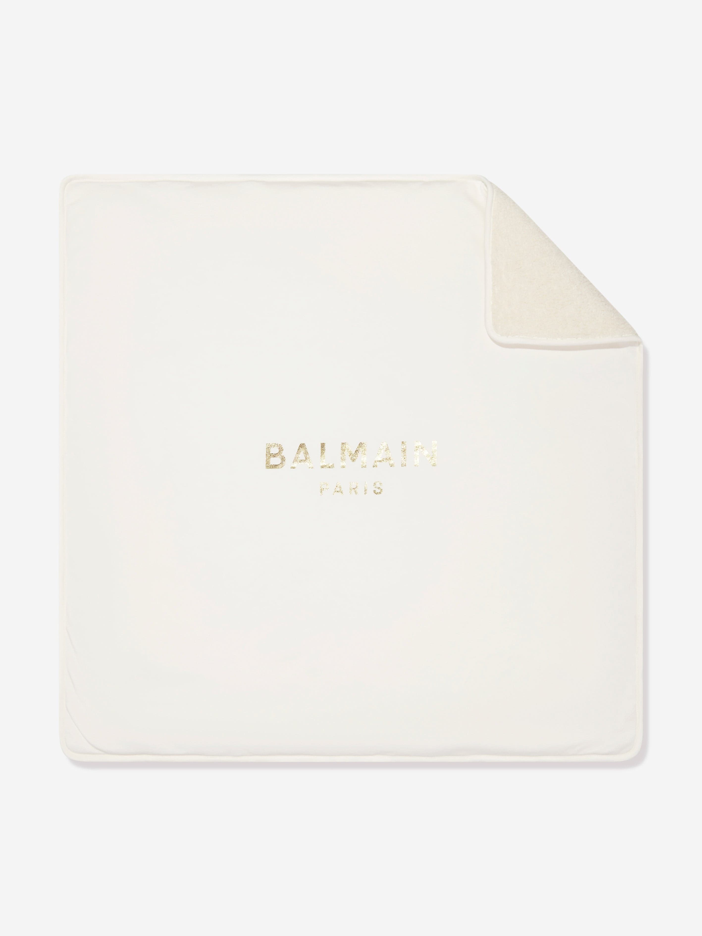 Balmain Baby Logo Blanket in Ivory