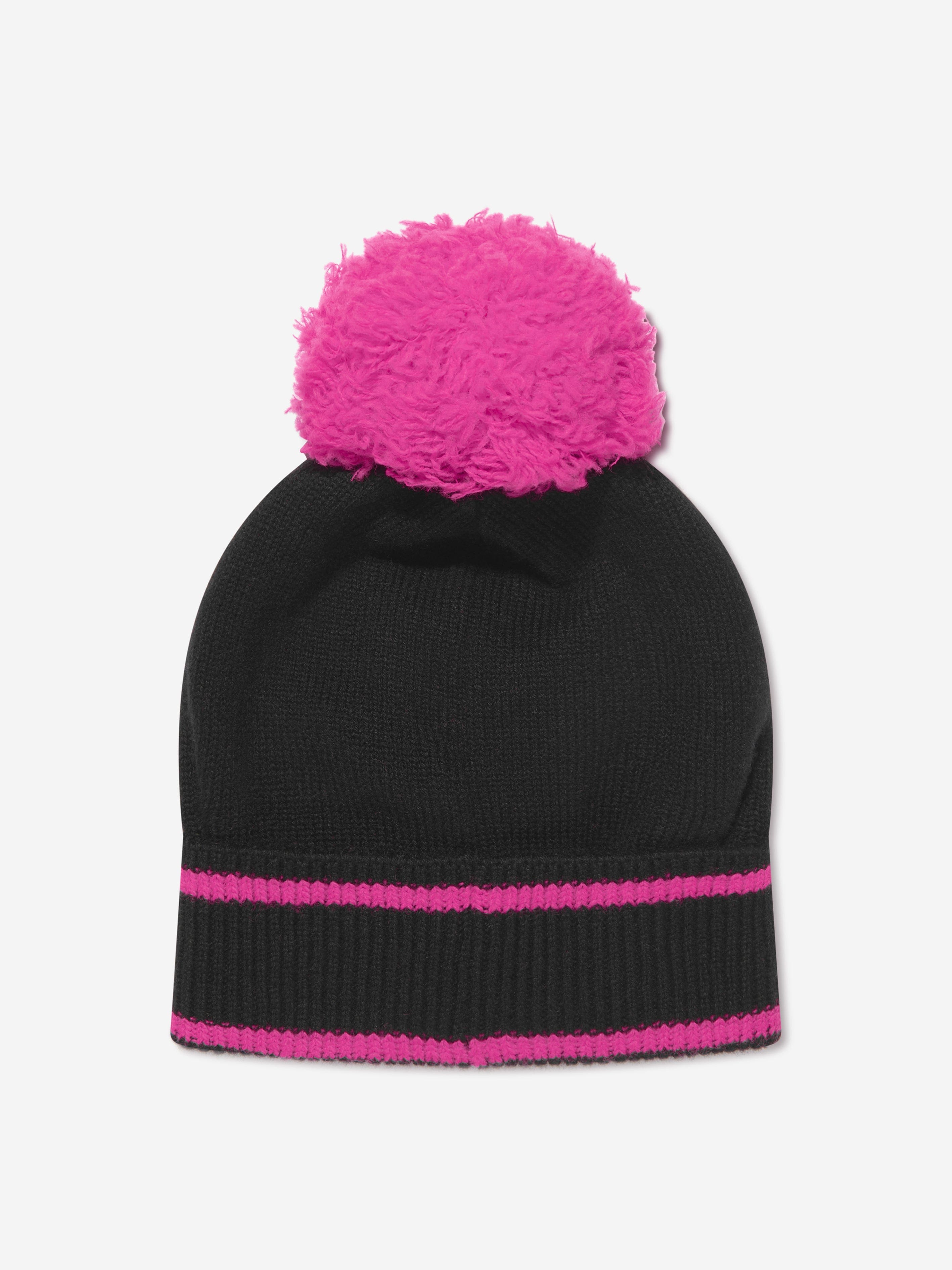 Balmain Girls Knitted Beanie Hat in Black