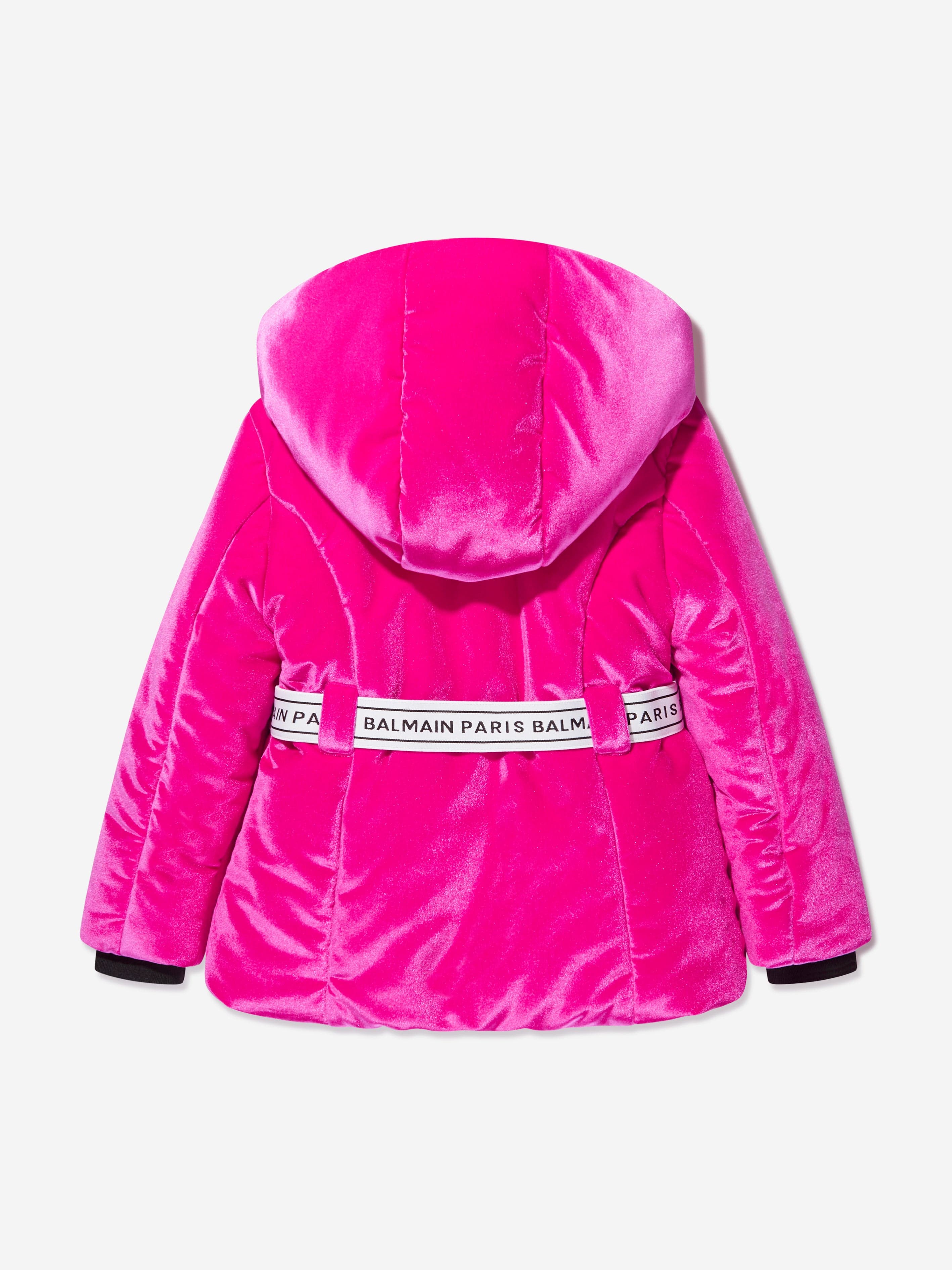 Balmain Girls Branded Ski Jacket in Pink