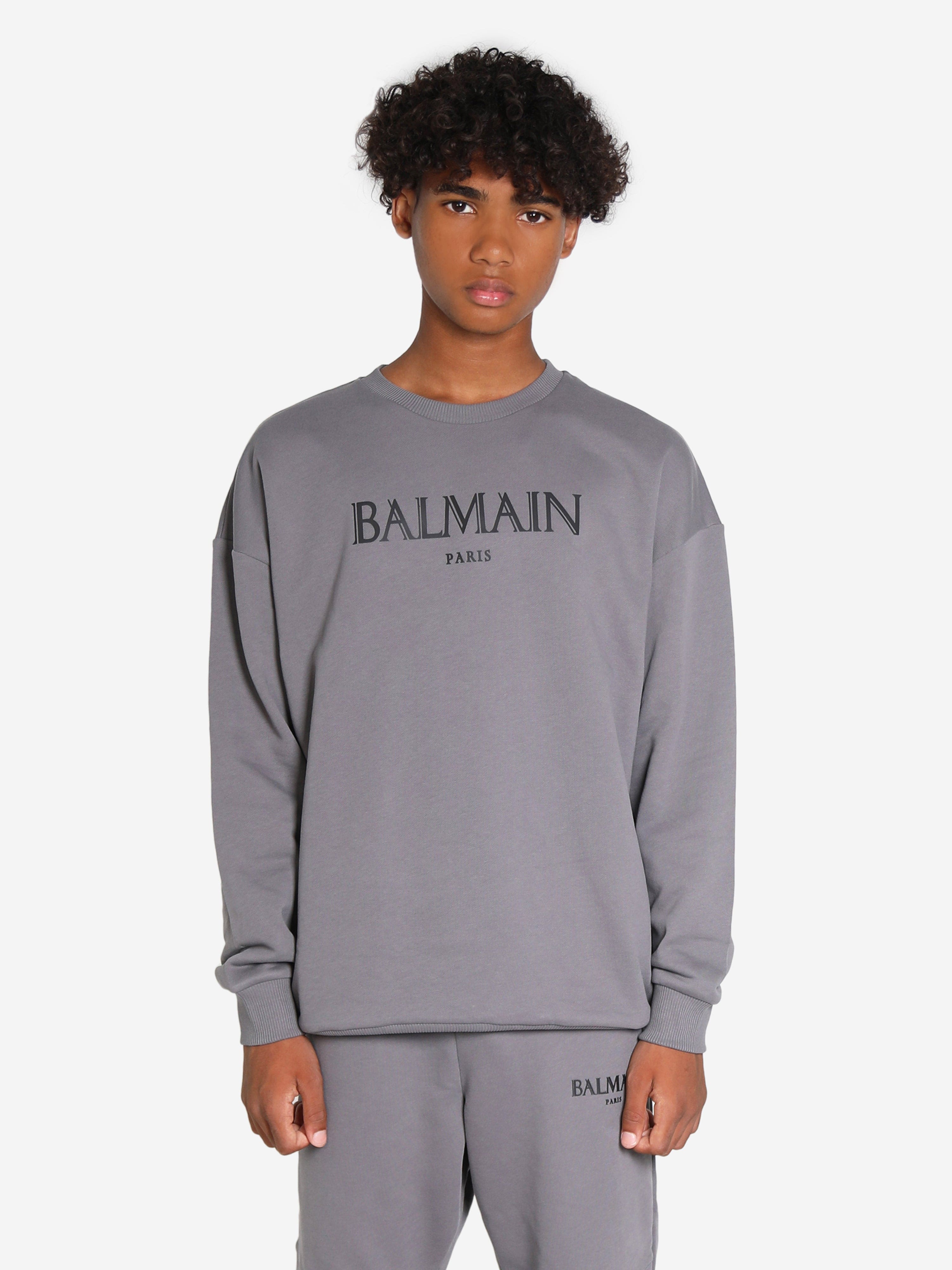 Balmain Boys Logo Sweatshirt in Grey