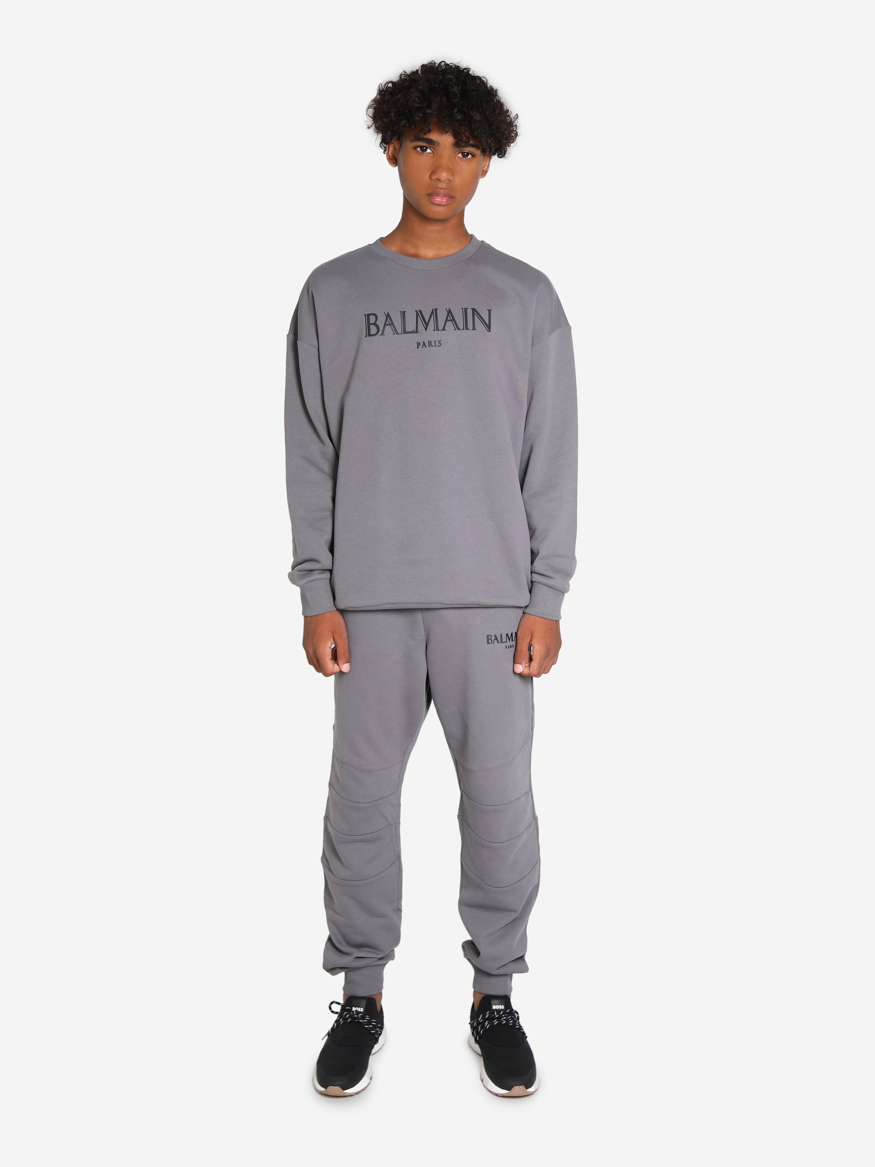 Balmain Boys Logo Sweatshirt in Grey