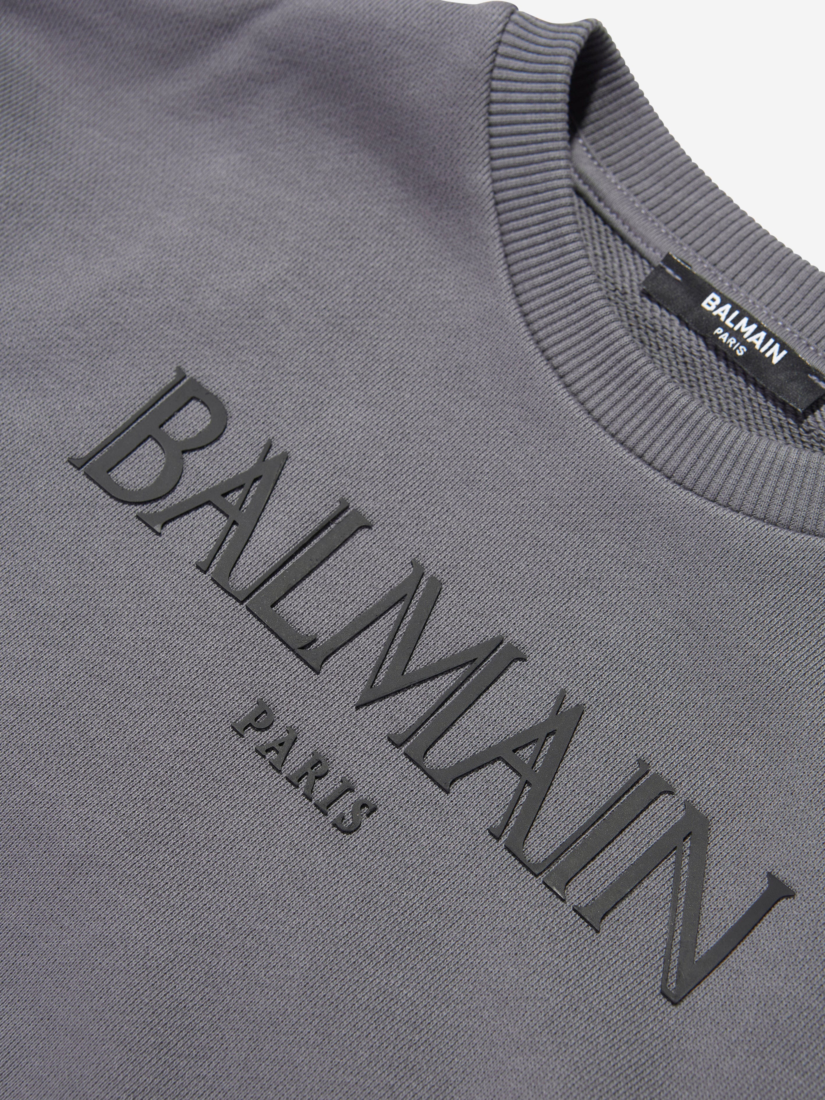 Balmain Boys Logo Sweatshirt in Grey