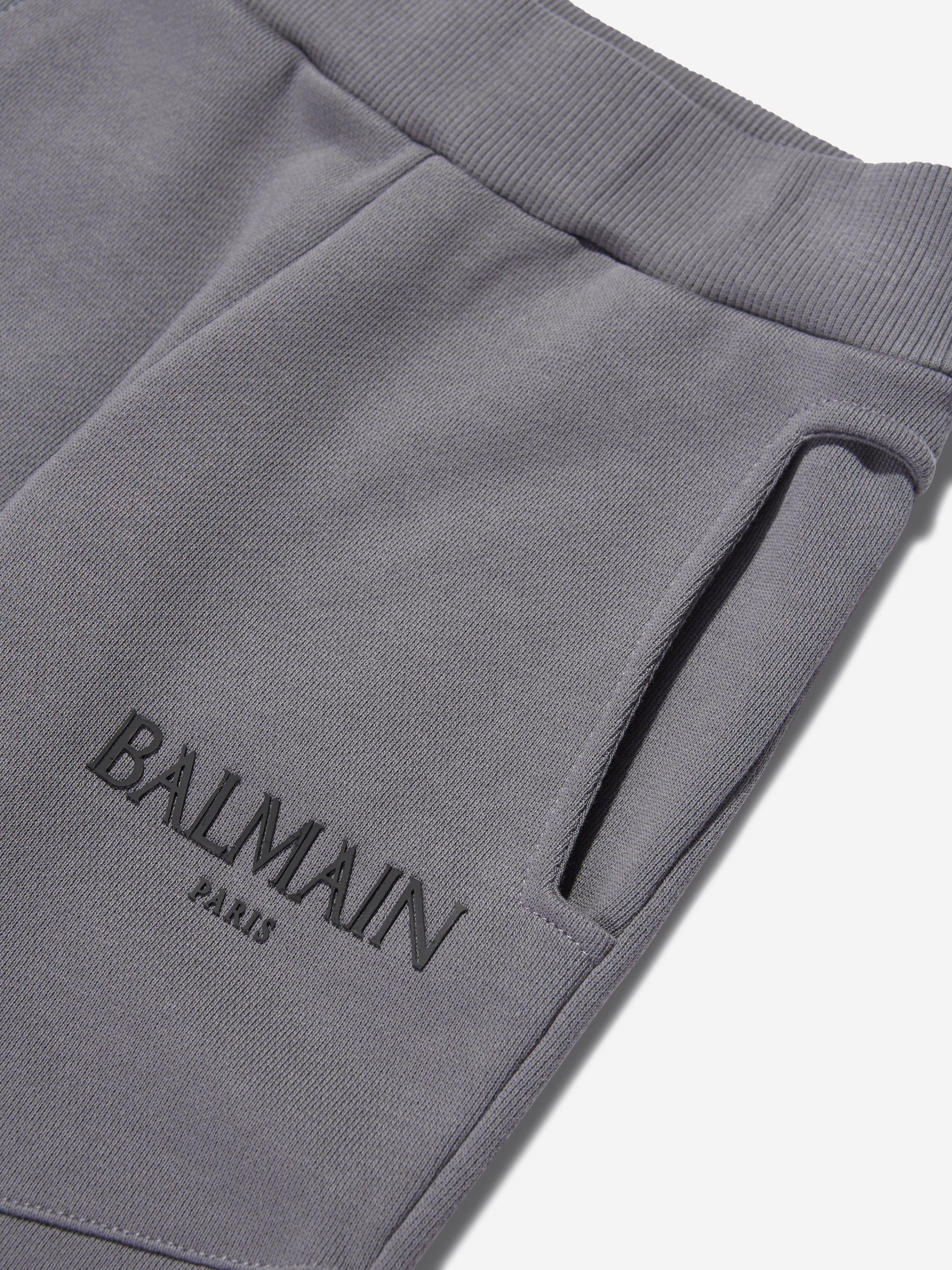 Balmain Boys Logo Joggers in Grey