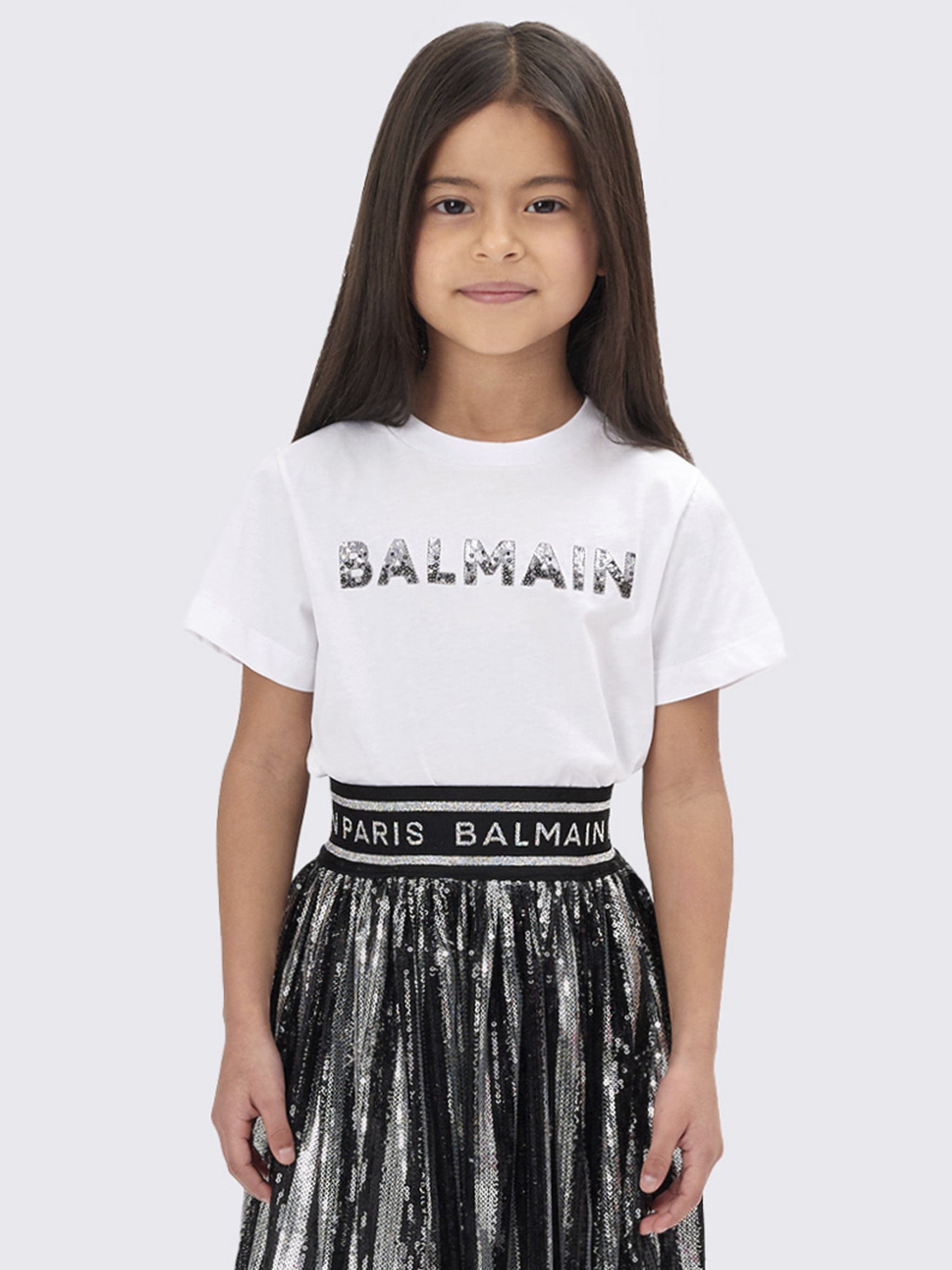 Balmain Girls Logo T-Shirt in White