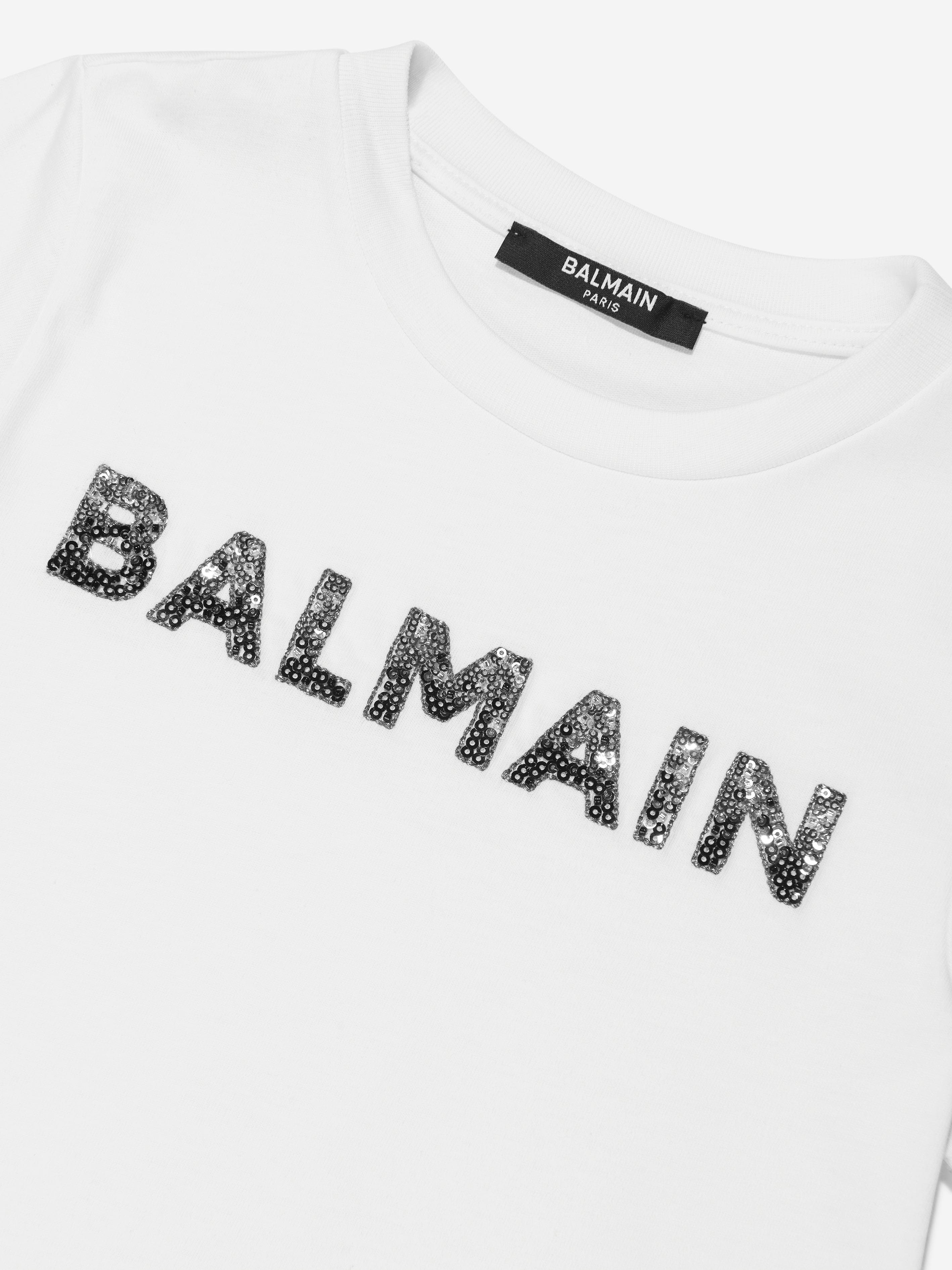 Balmain Girls Logo T-Shirt in White