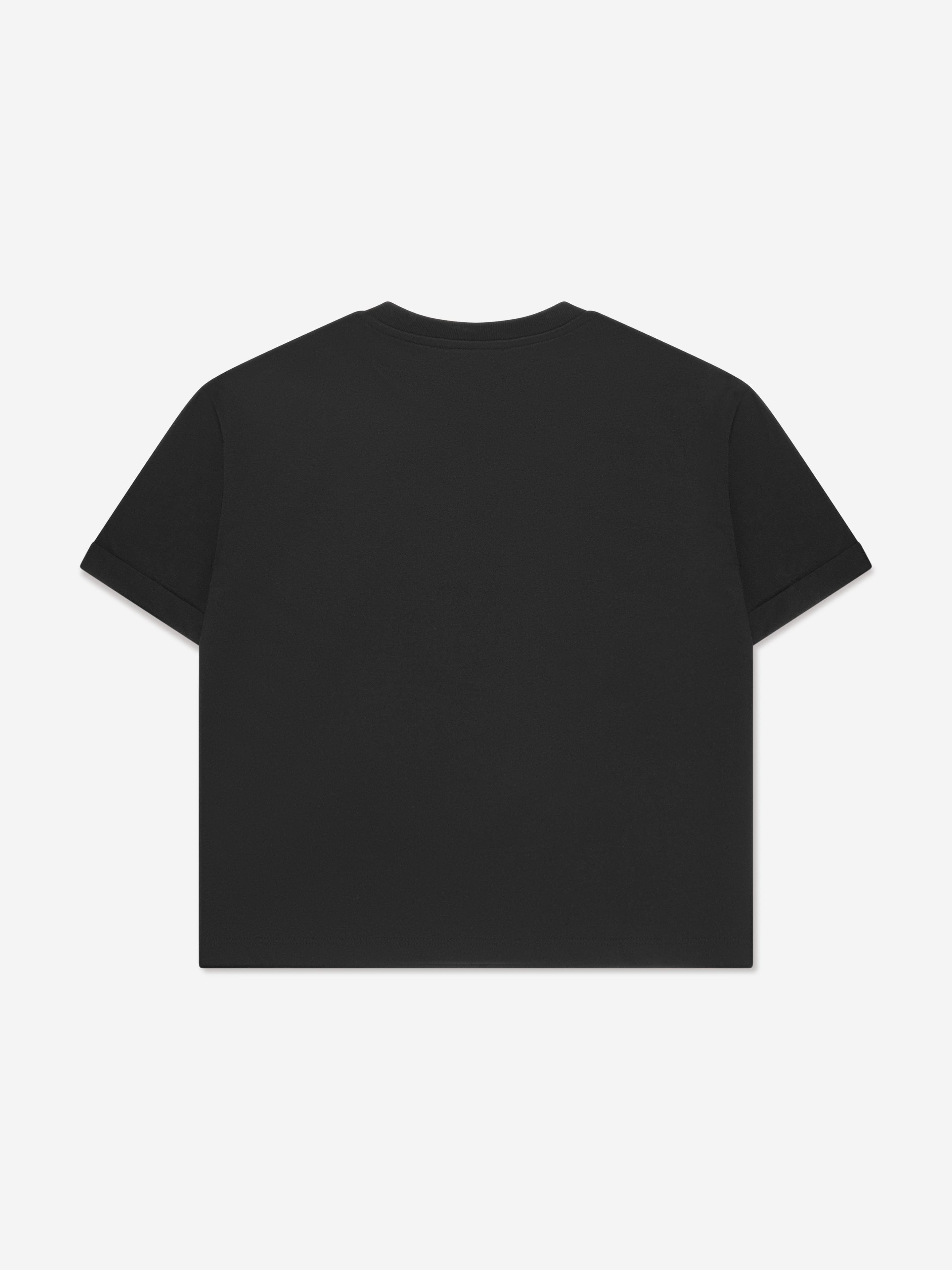 Balmain Boys Logo Print T-Shirt in Black