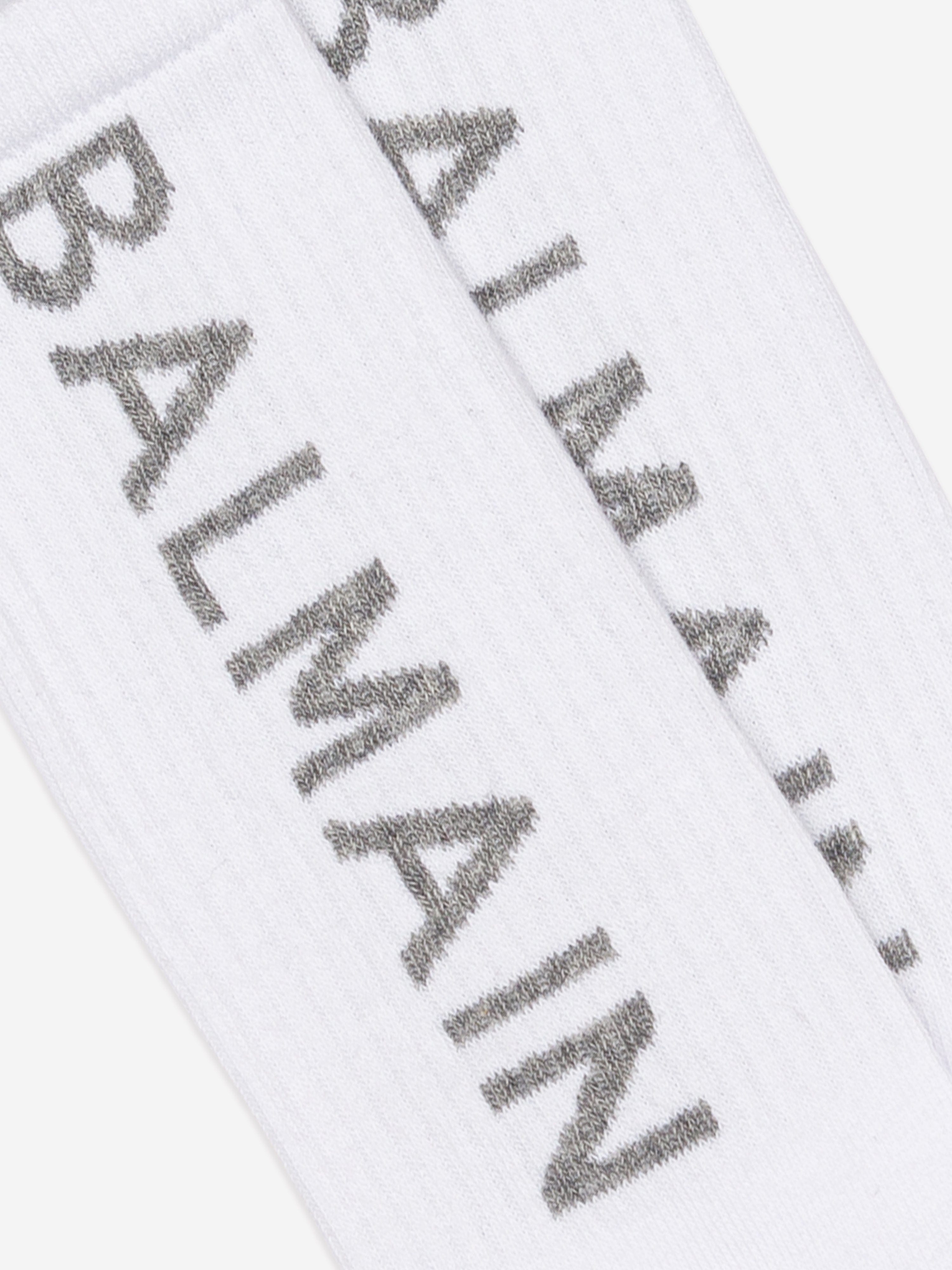 Balmain Kids Logo Socks in White