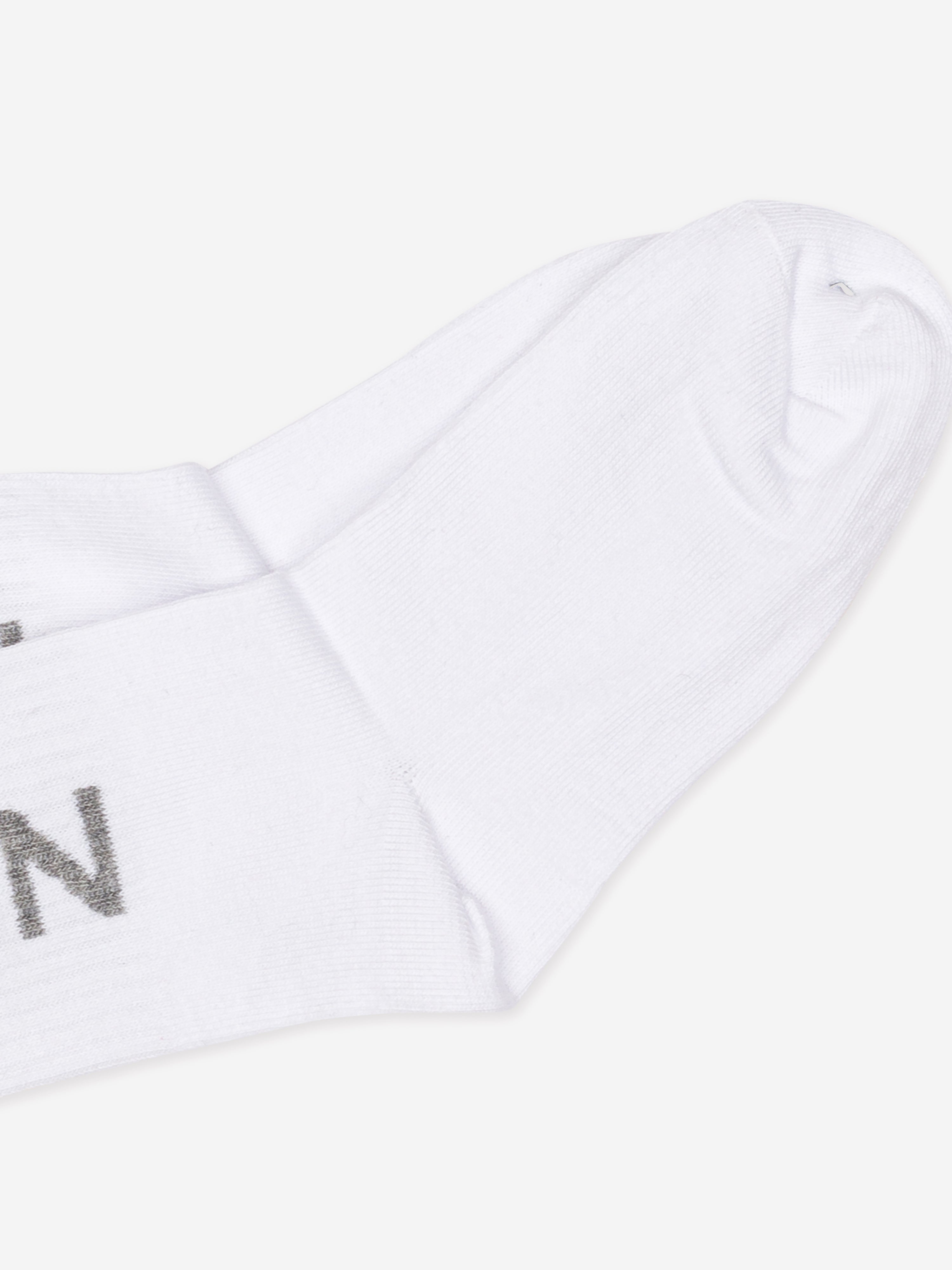 Balmain Kids Logo Socks in White