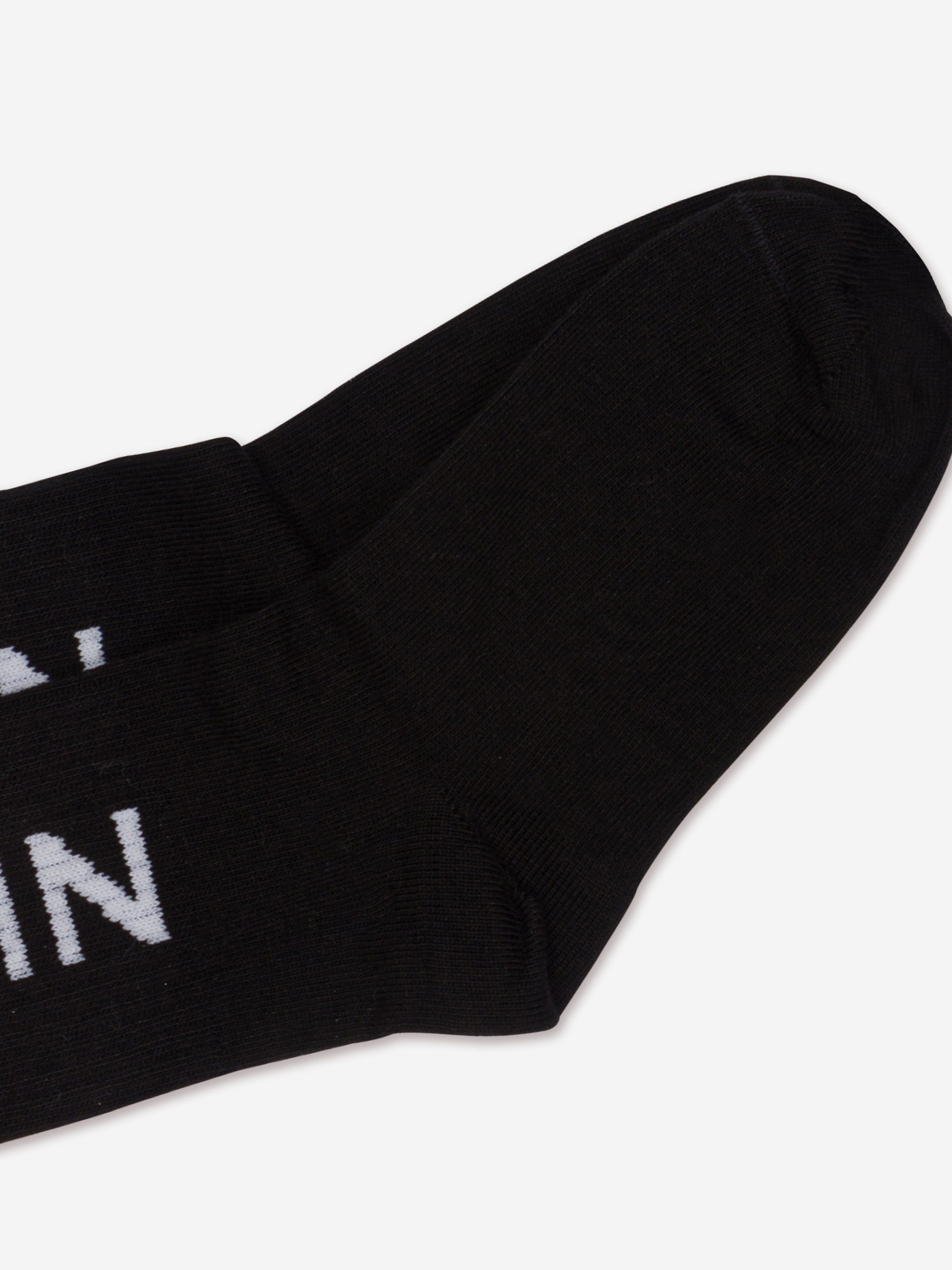 Balmain Kids Logo Socks in Black