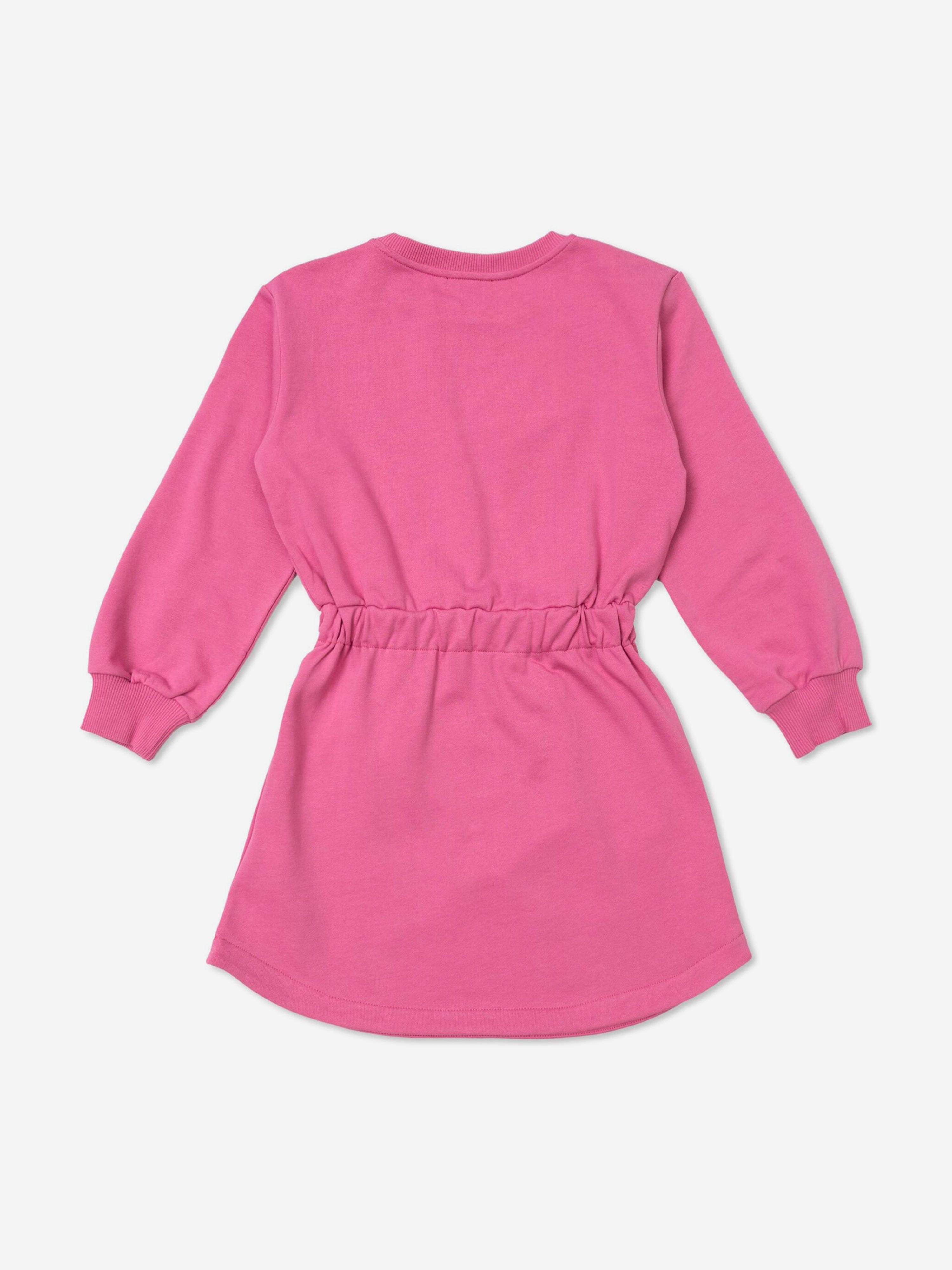 Balmain Girls Logo Sweater Dress in Pink