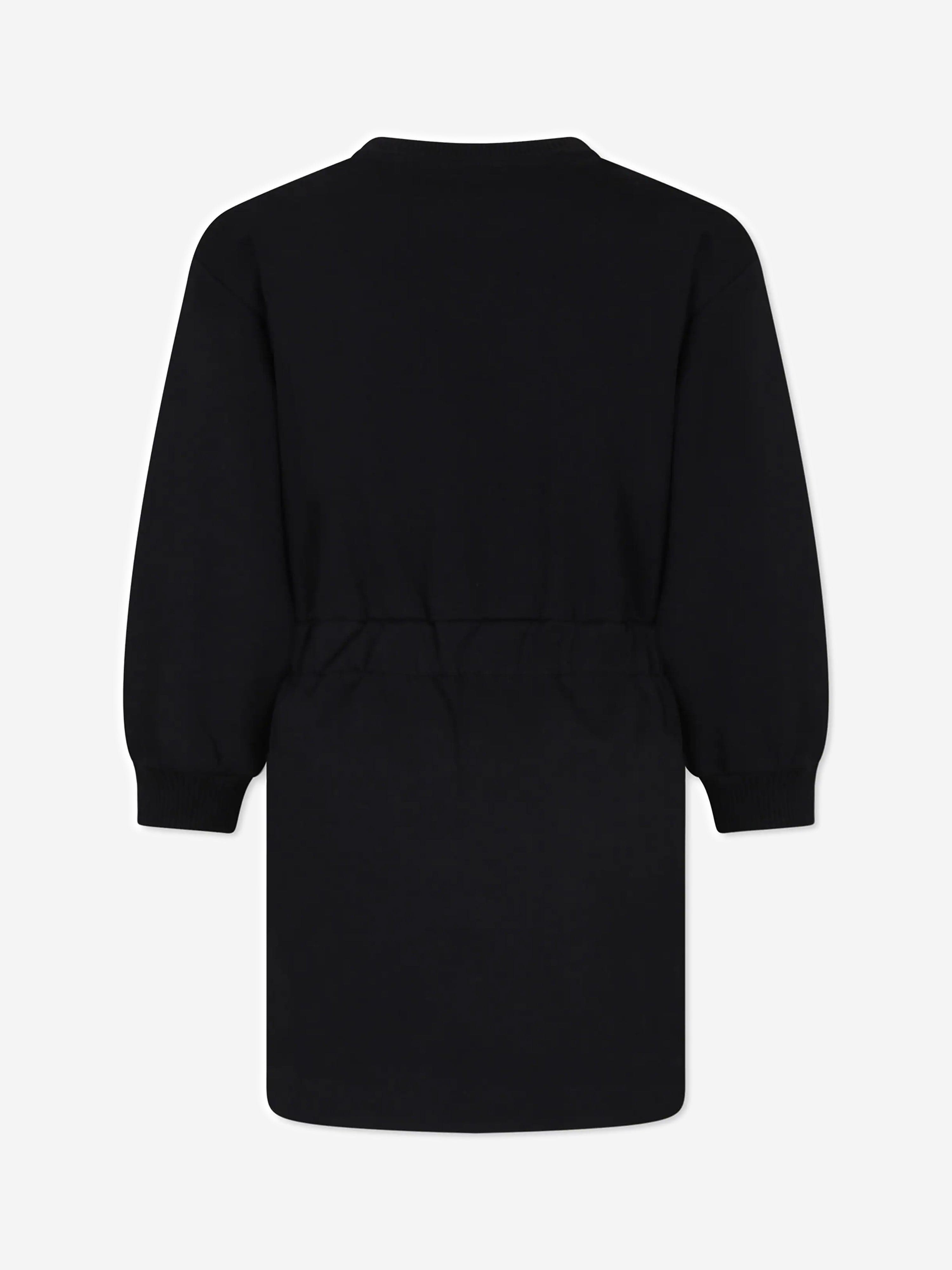 Balmain Girls Logo Sweater Dress in Black