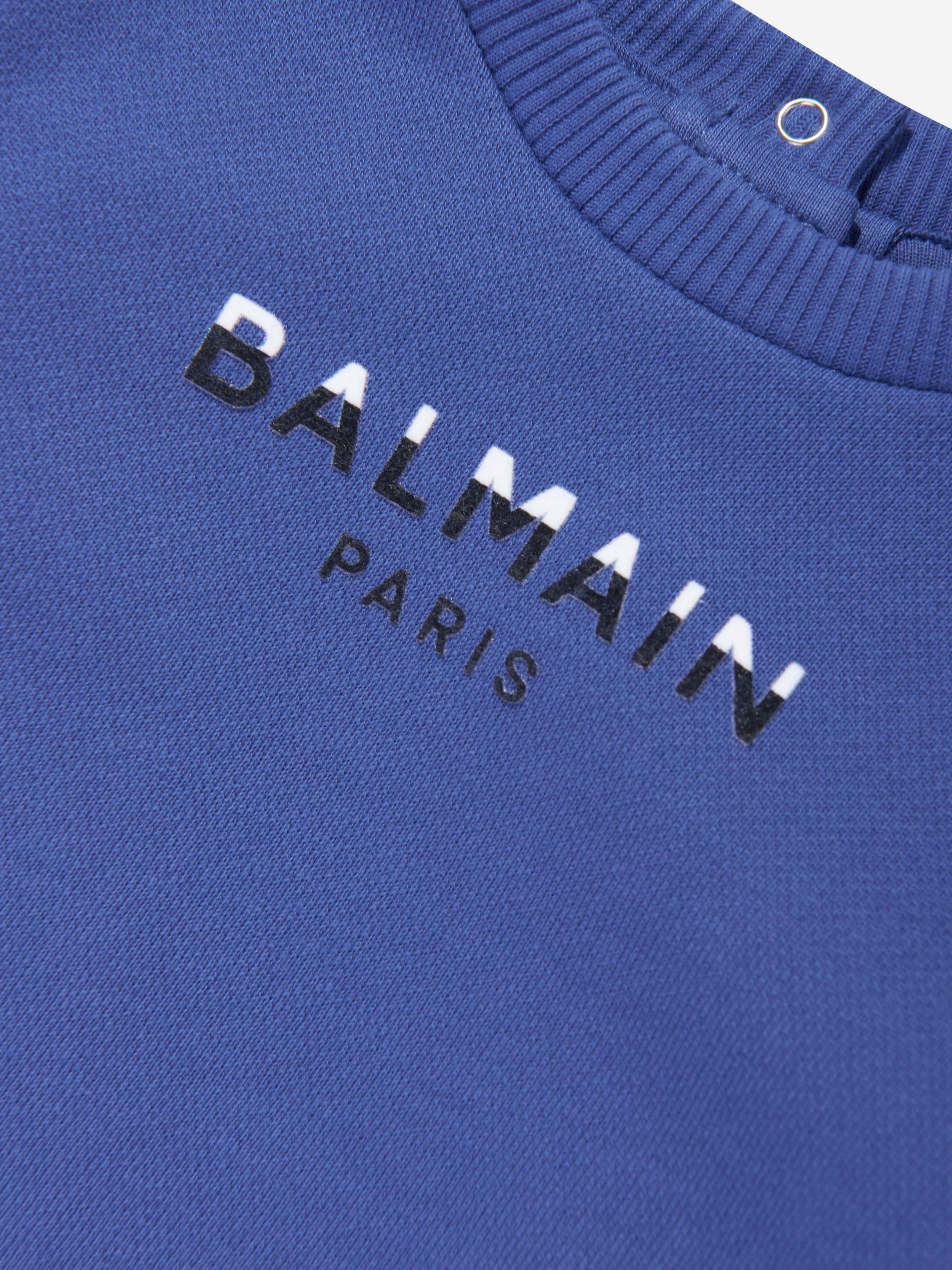 Balmain Baby Boys Logo Sweatshirt in Blue