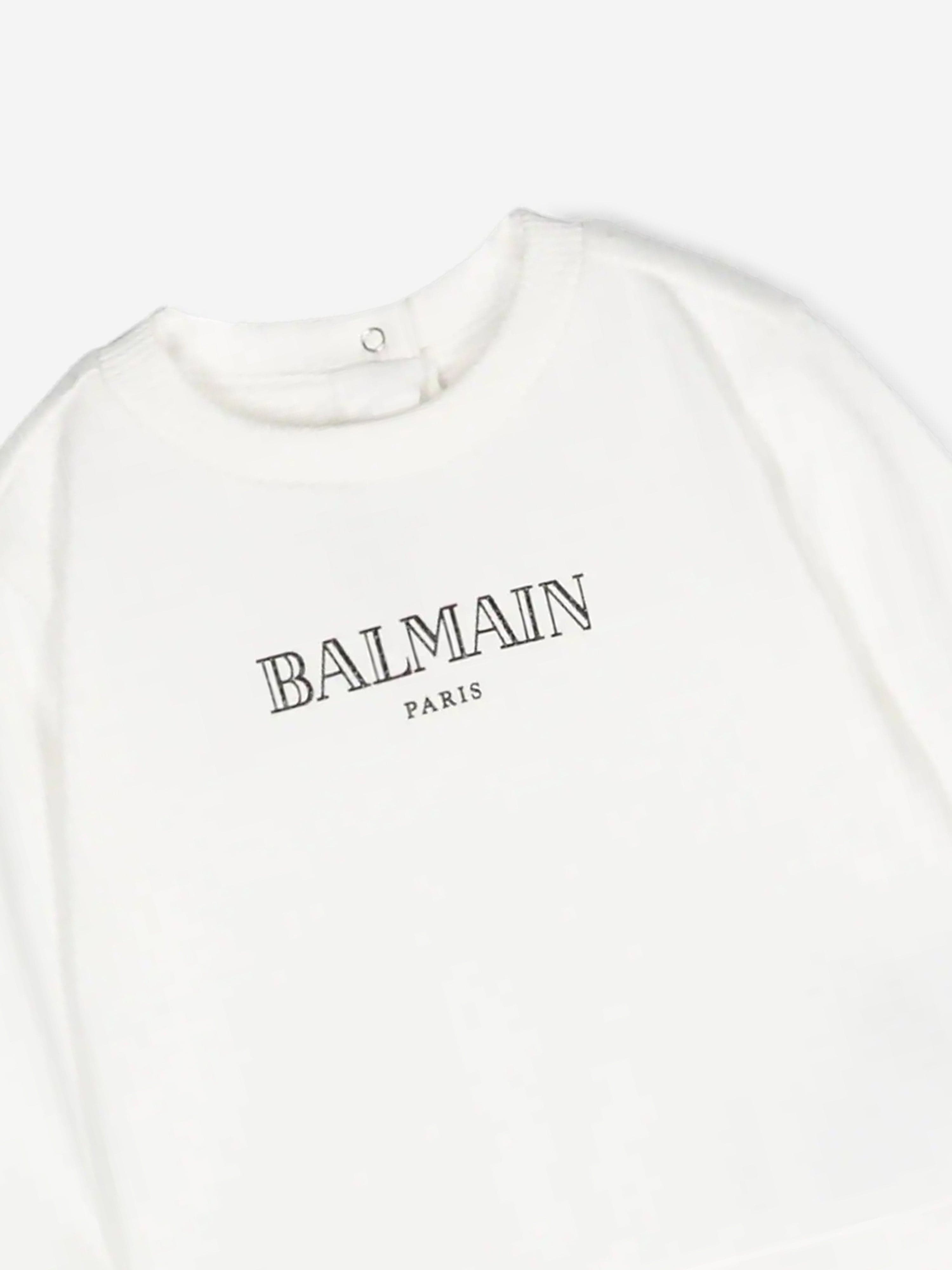 Balmain Baby Paris Logo Sweatshirt in Ivory