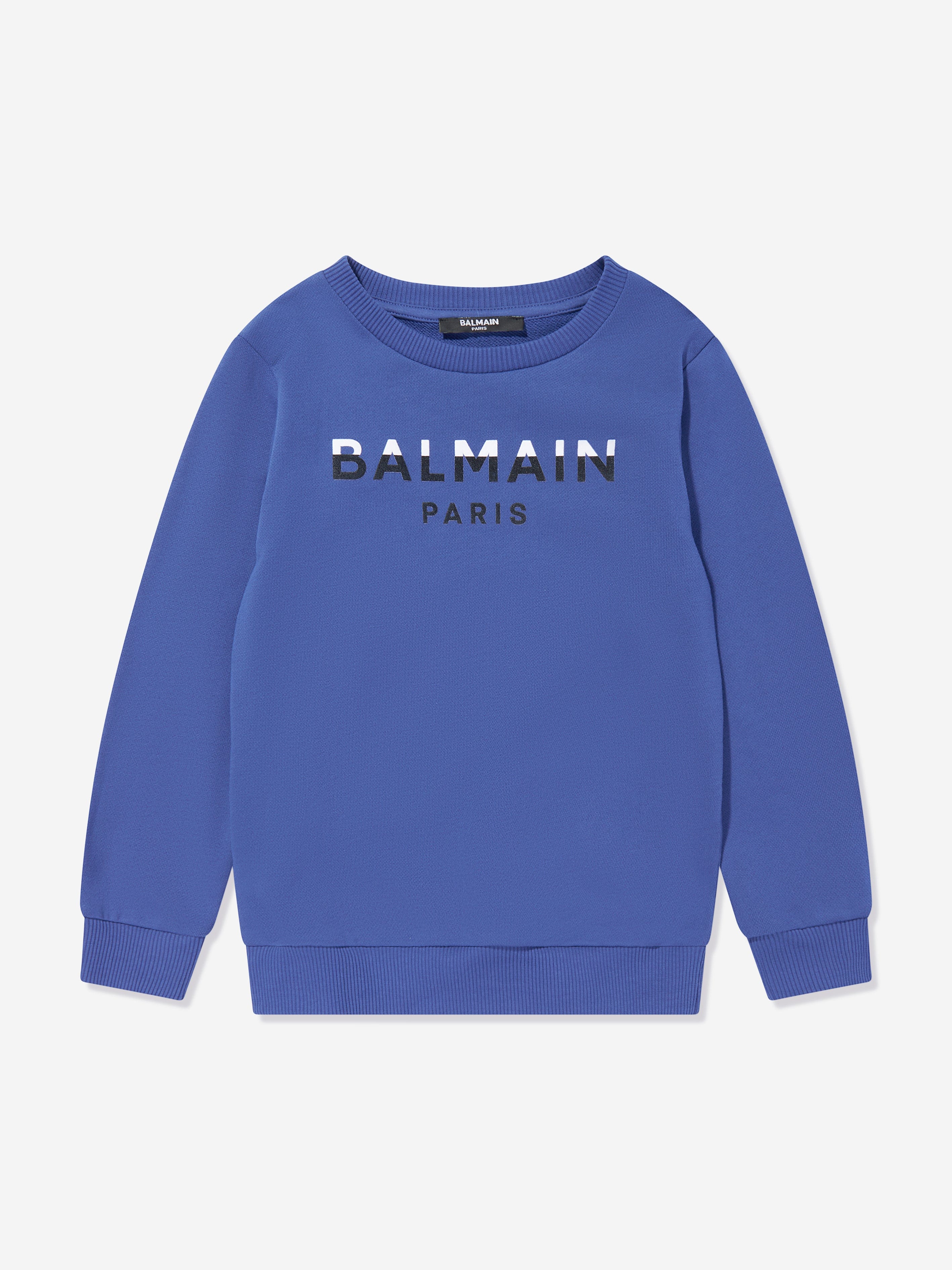 Balmain Boys Paris Logo Sweatshirt in Blue