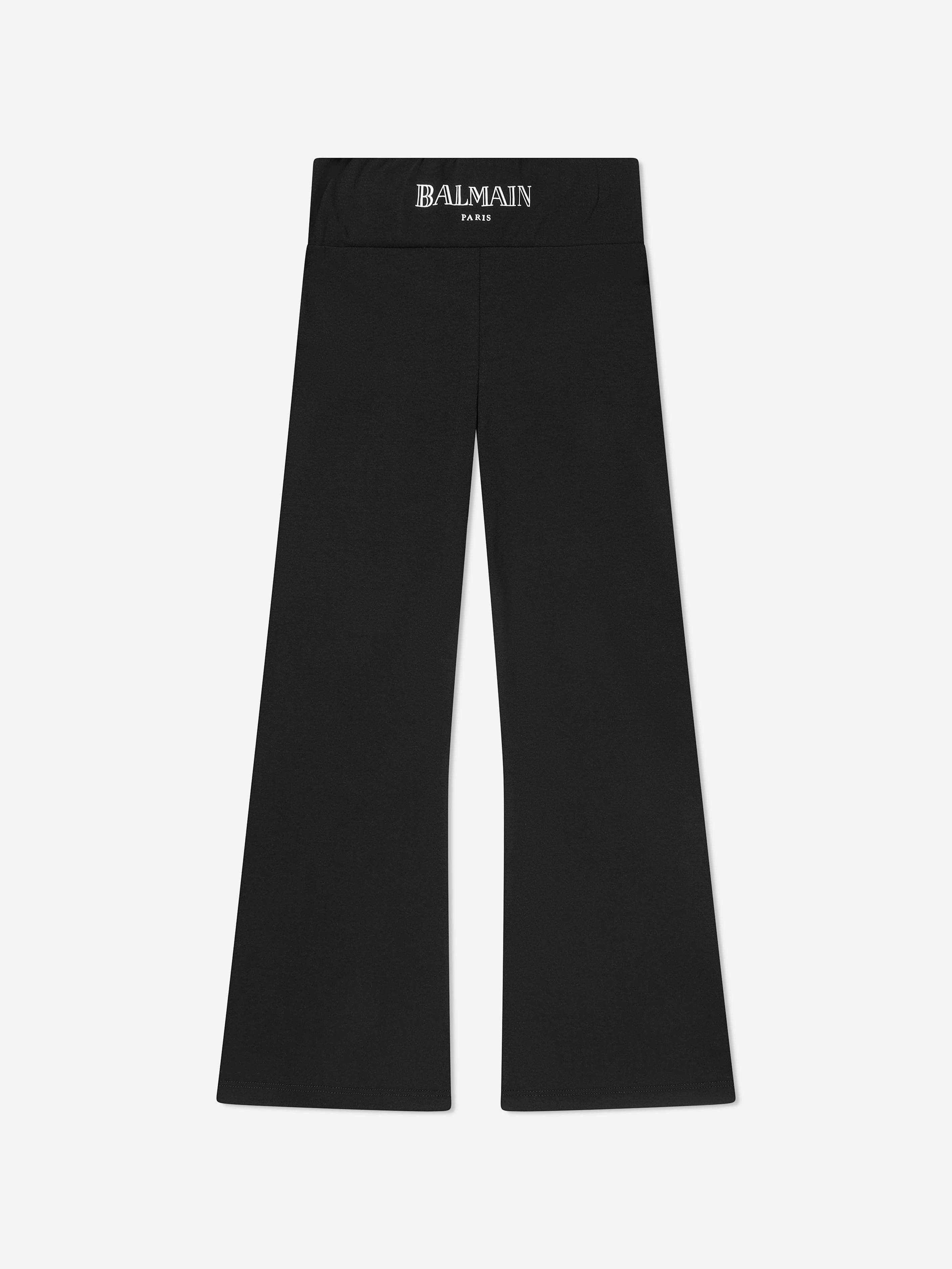 Balmain Girls Flared Logo Leggings in Black