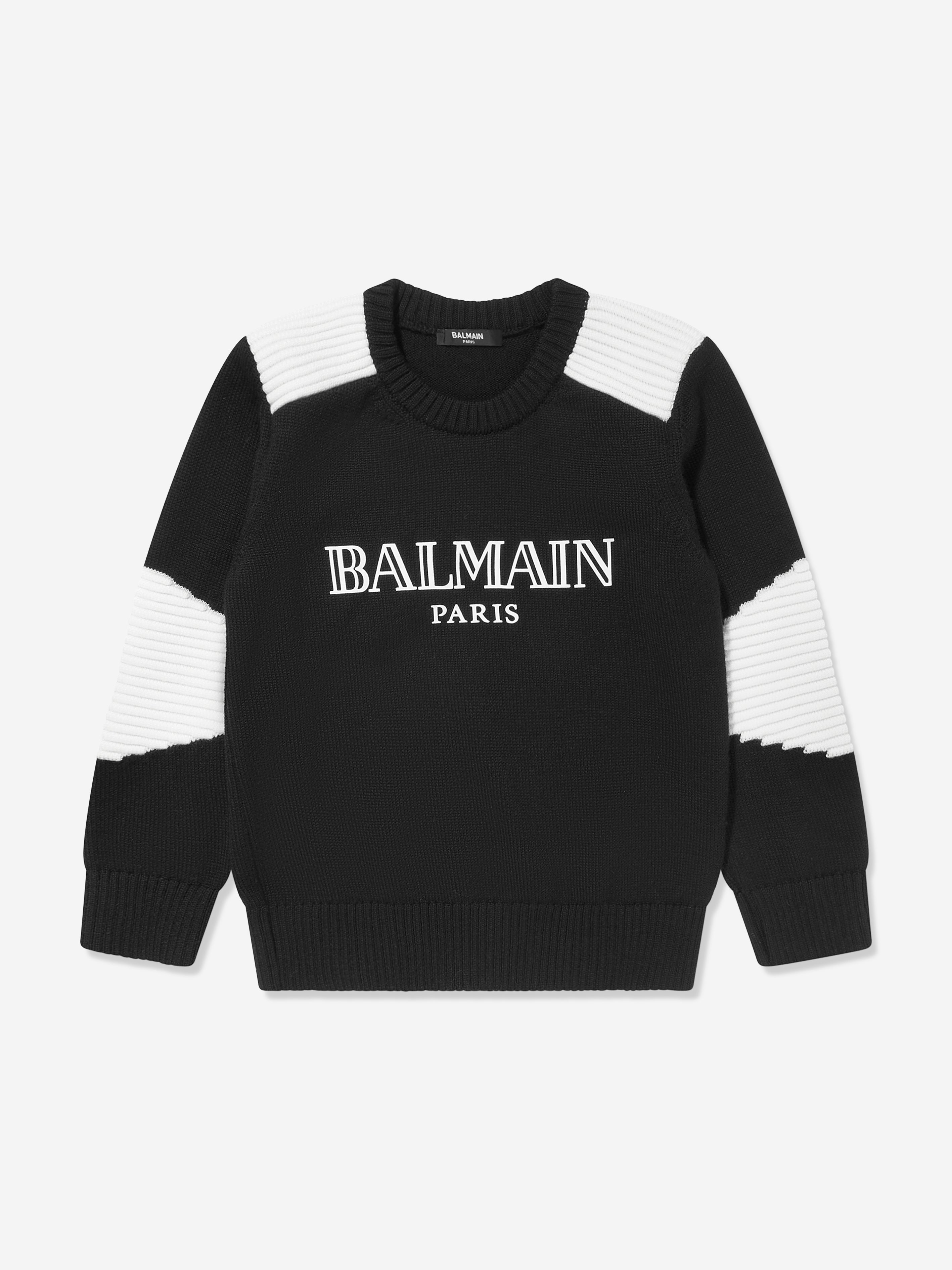 Boys Paris Logo Jumper in Black