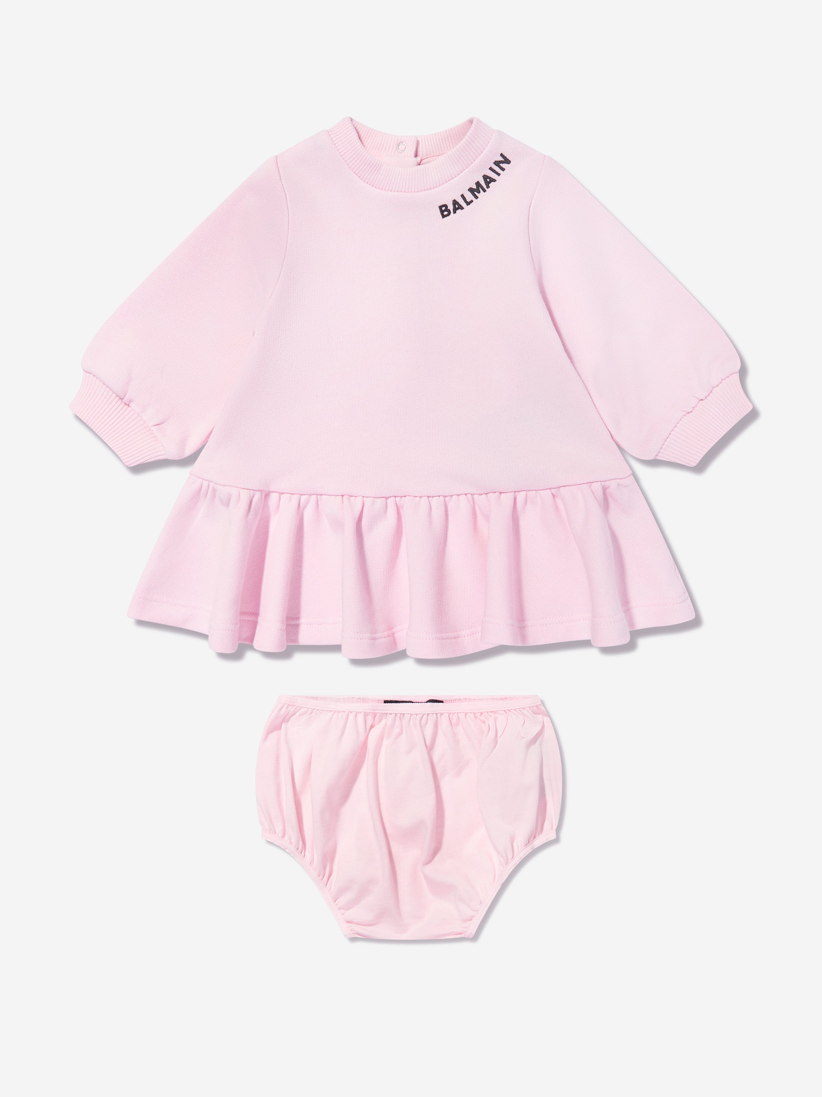 Balmain Baby Girls Dress With Knickers in Pink