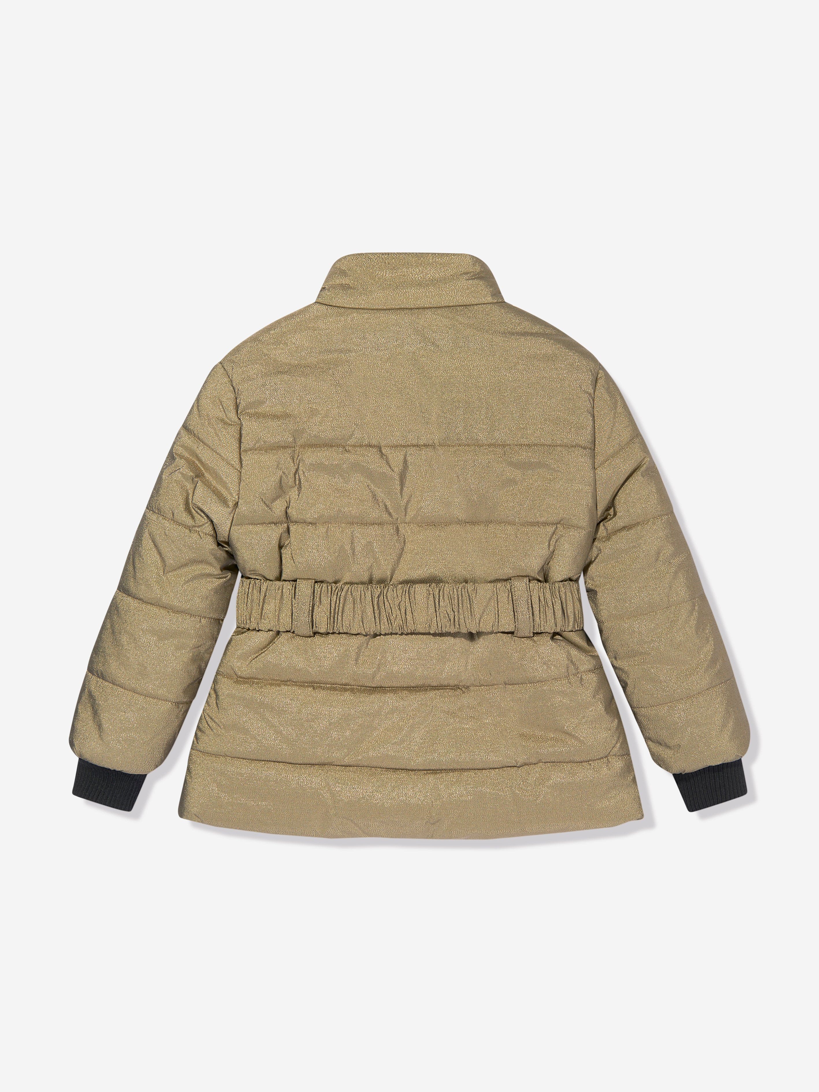 Balmain Girls Puffer Jacket in Gold