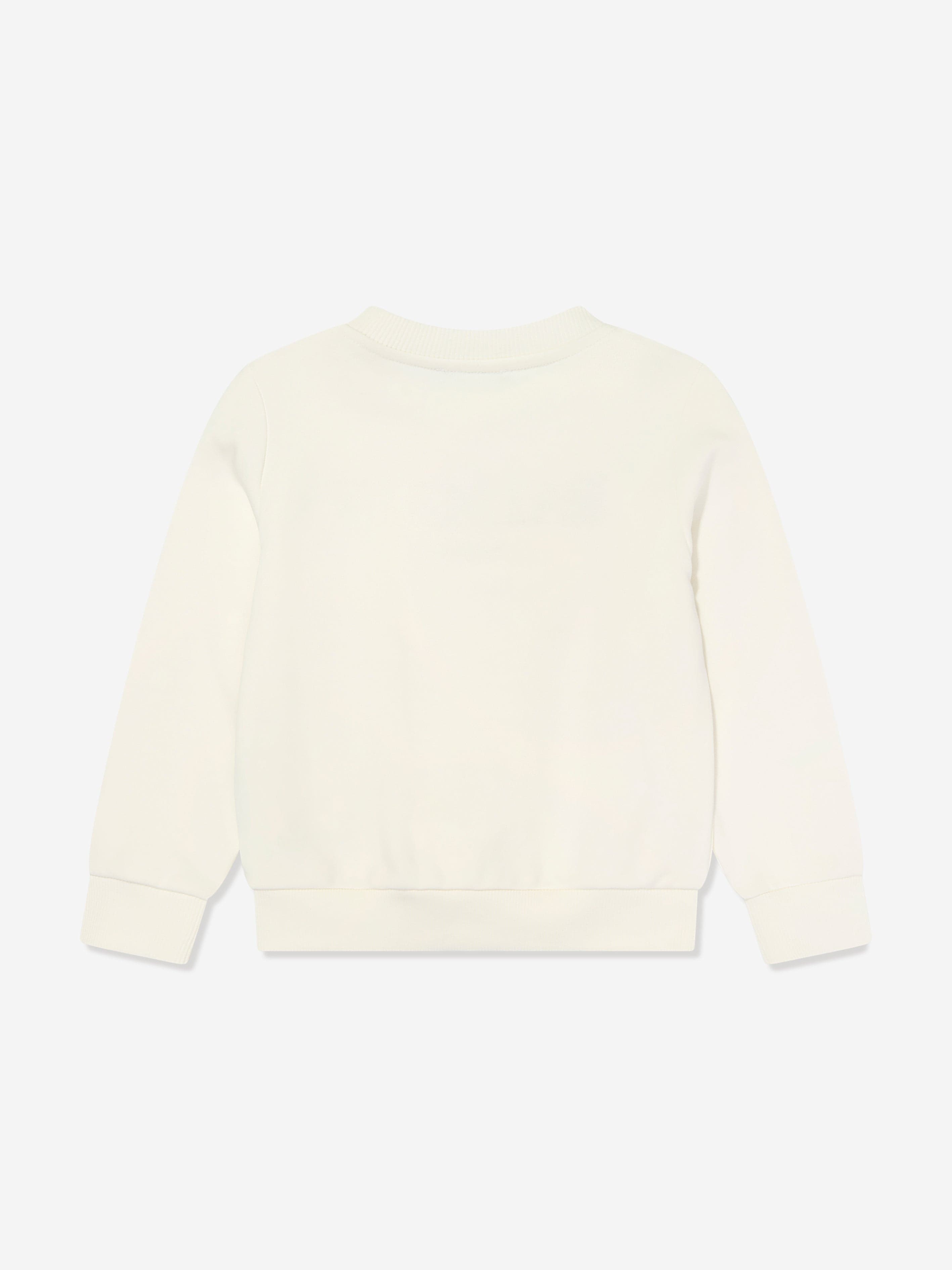 Balmain Girls Paris Logo Sweatshirt in Ivory