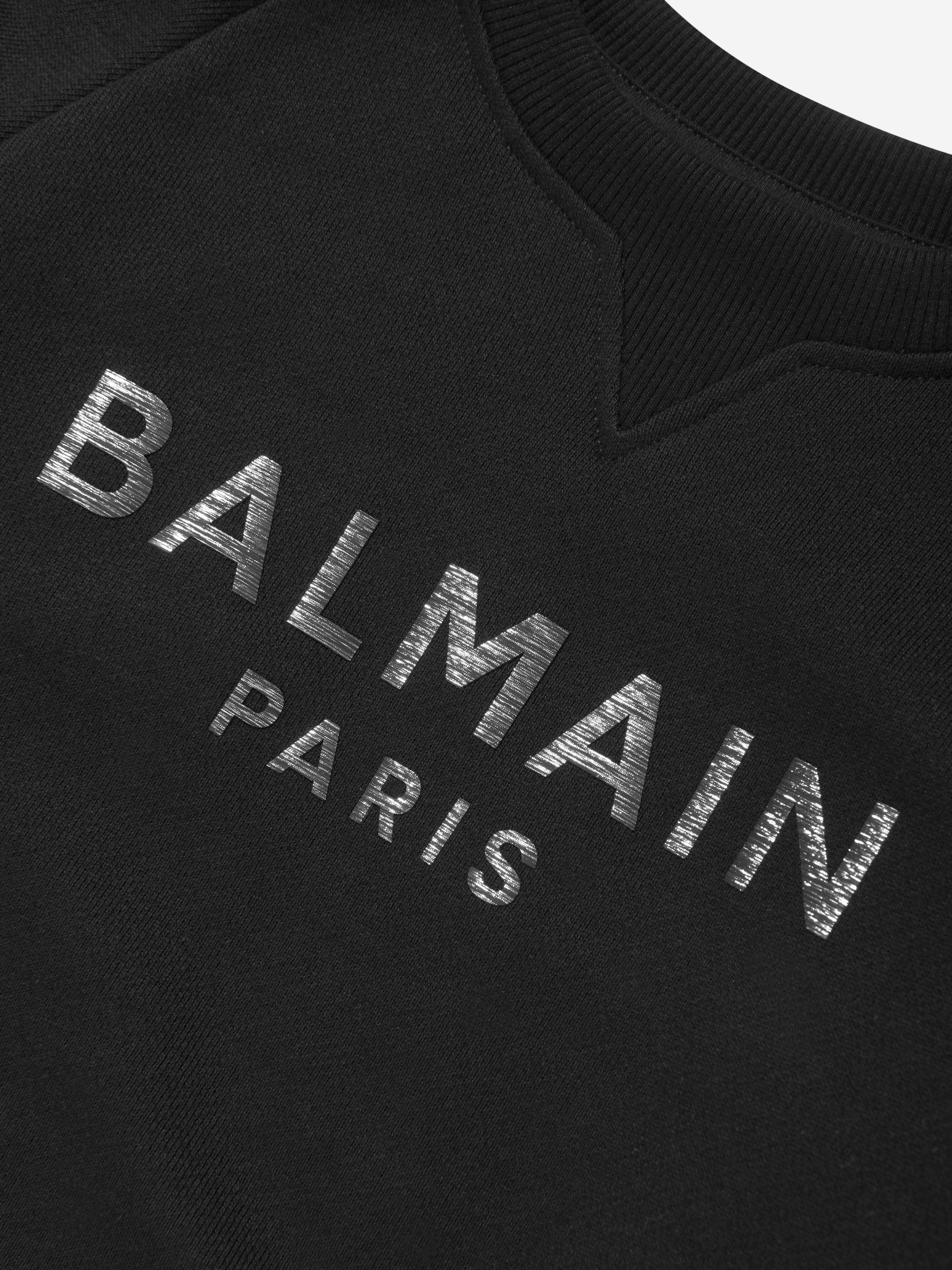 Balmain Kids Paris Logo Sweatshirt in Black