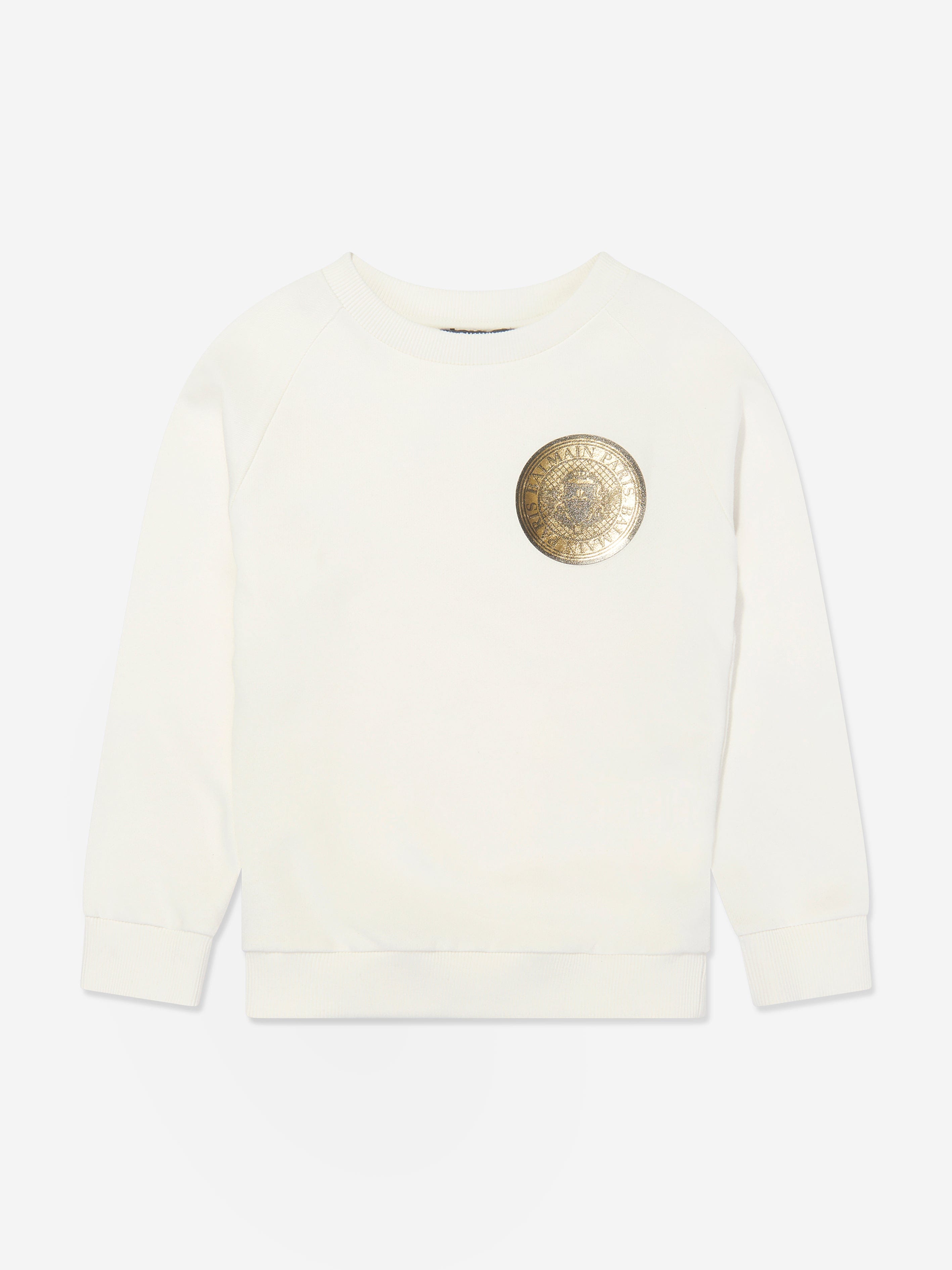 Balmain Kids Logo Sweatshirt in Ivory