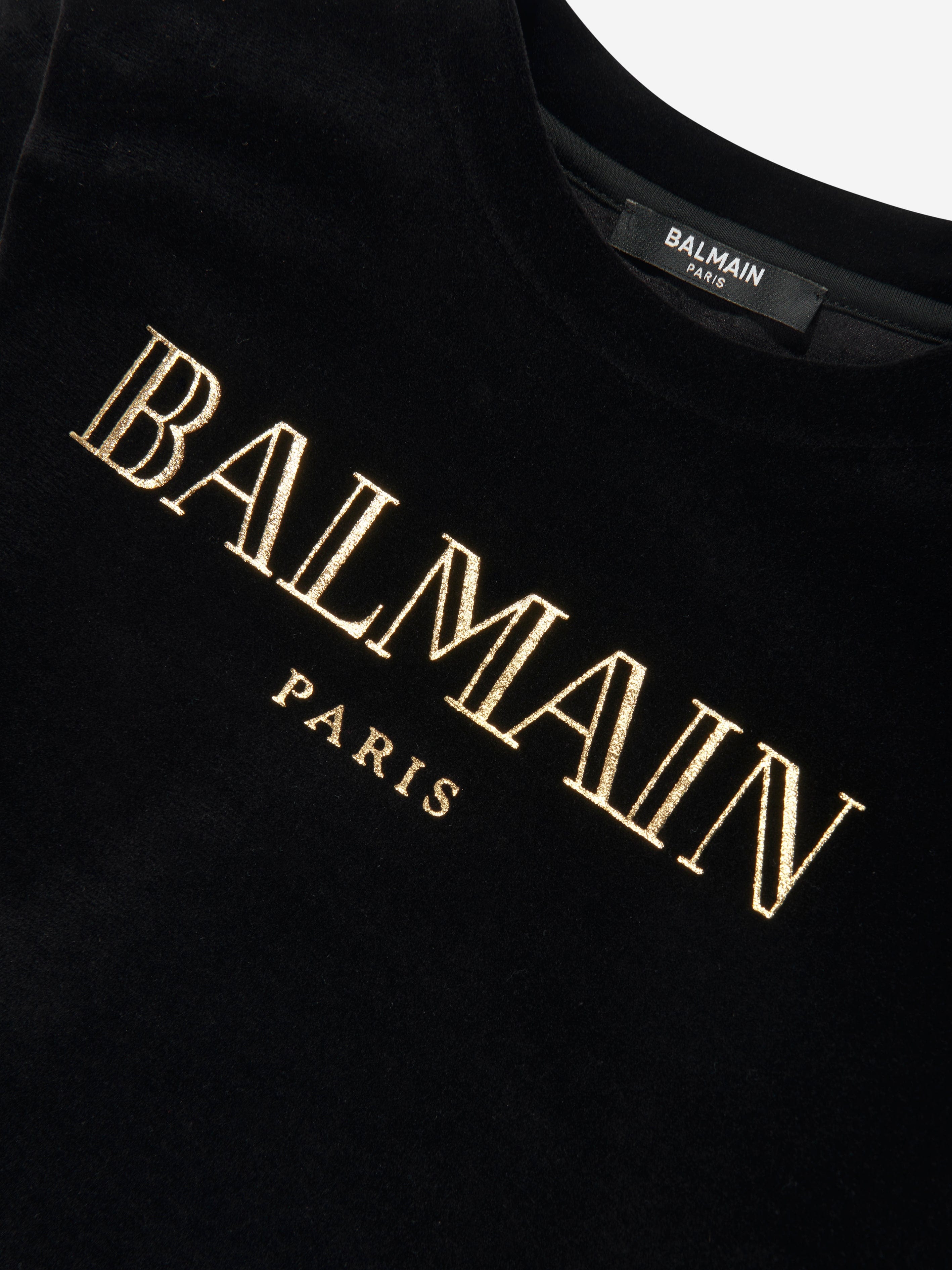 Balmain Kids Paris Logo Sweatshirt in Black