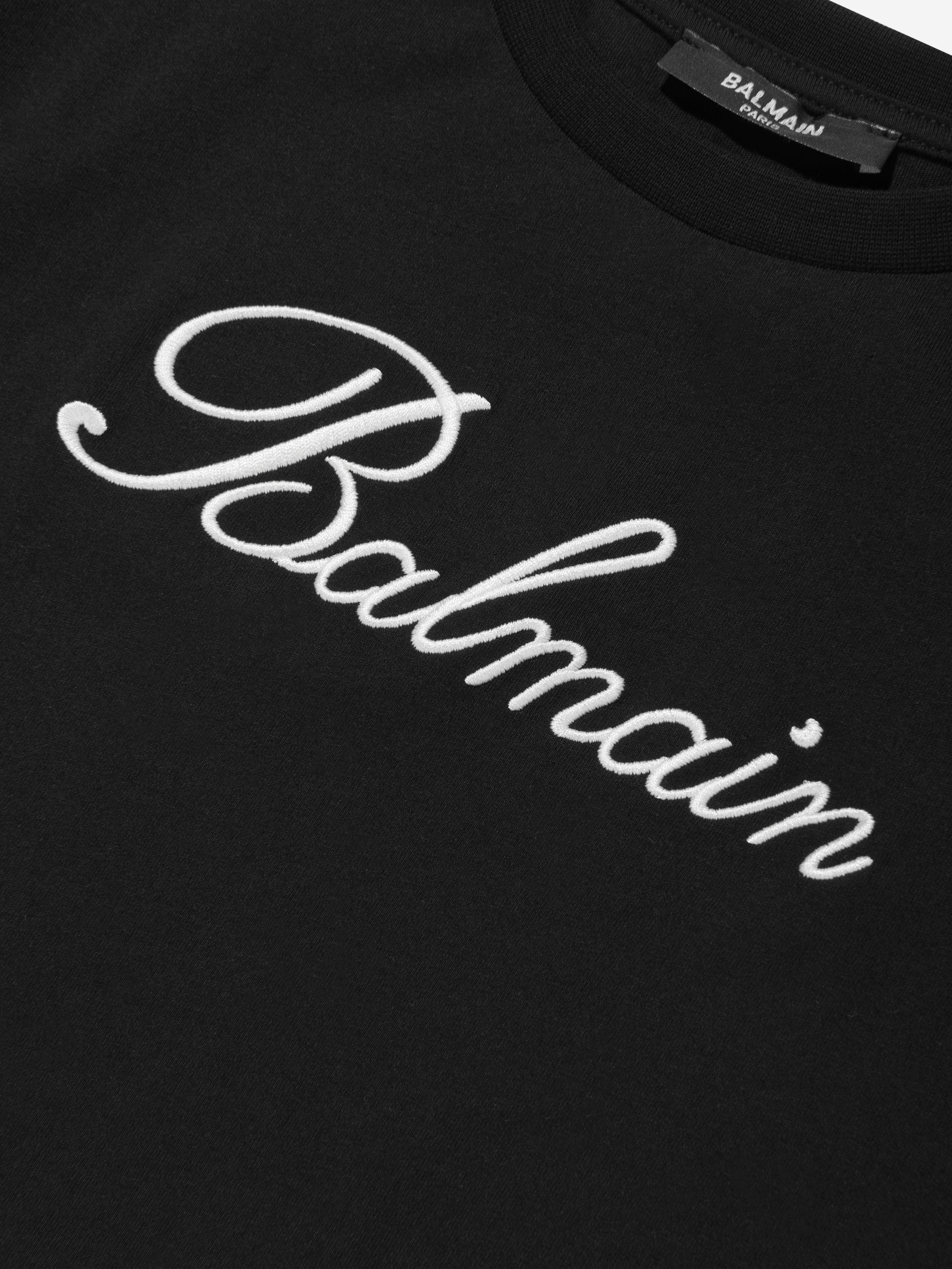 Balmain Girls Logo T-Shirt in Black