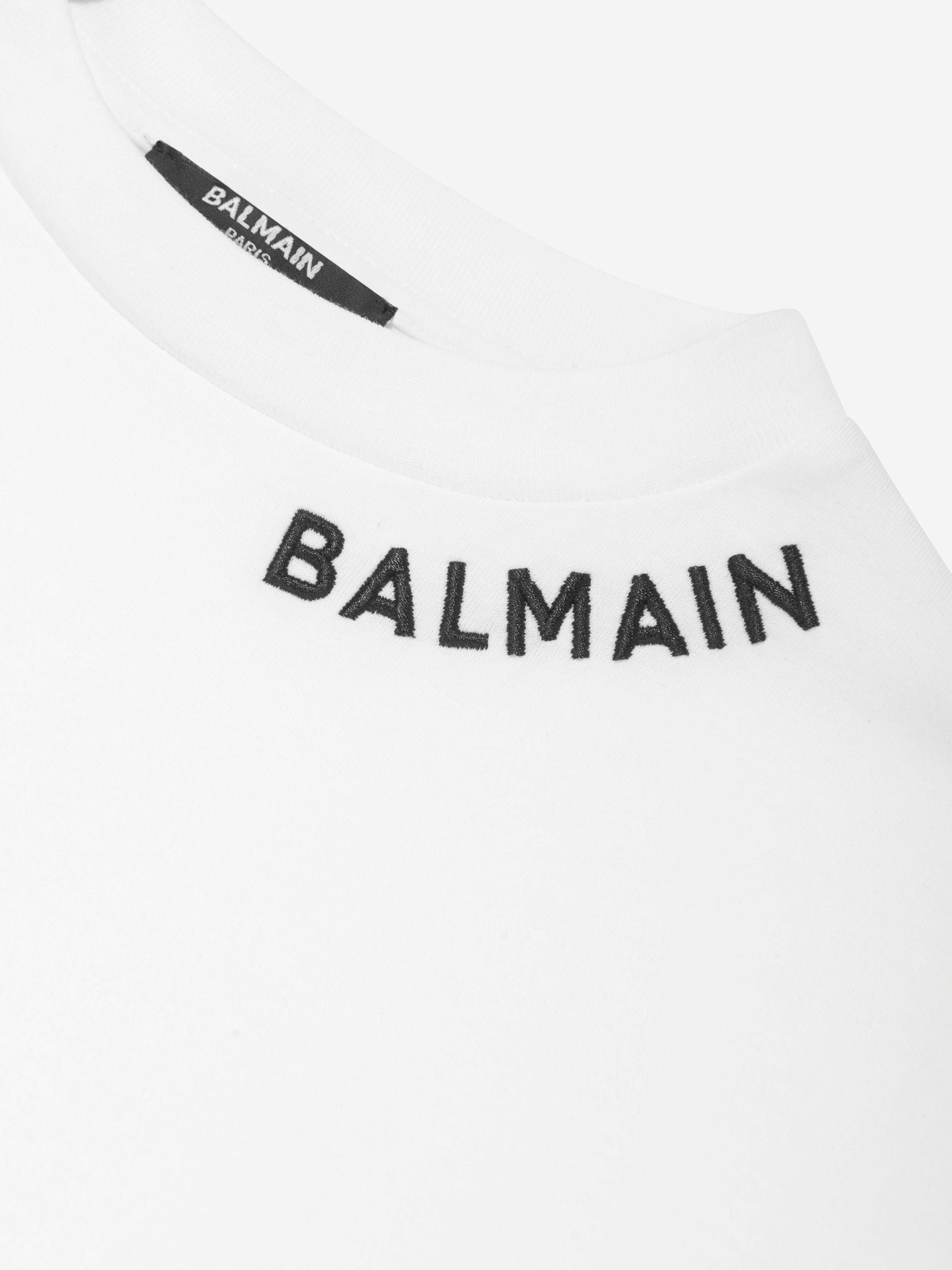 Balmain Girls Logo T-Shirt in White