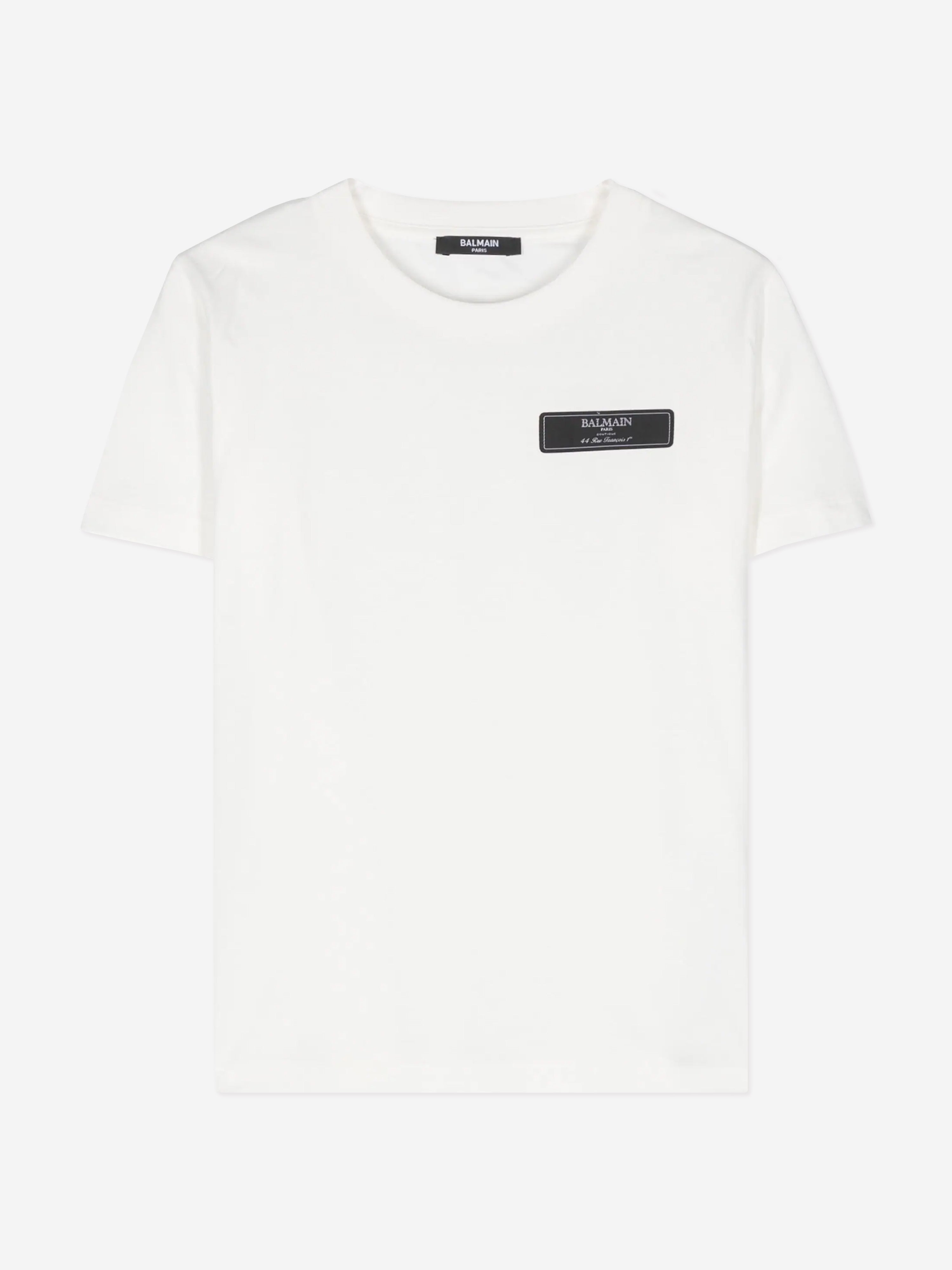 Balmain Kids Logo T-Shirt in Ivory