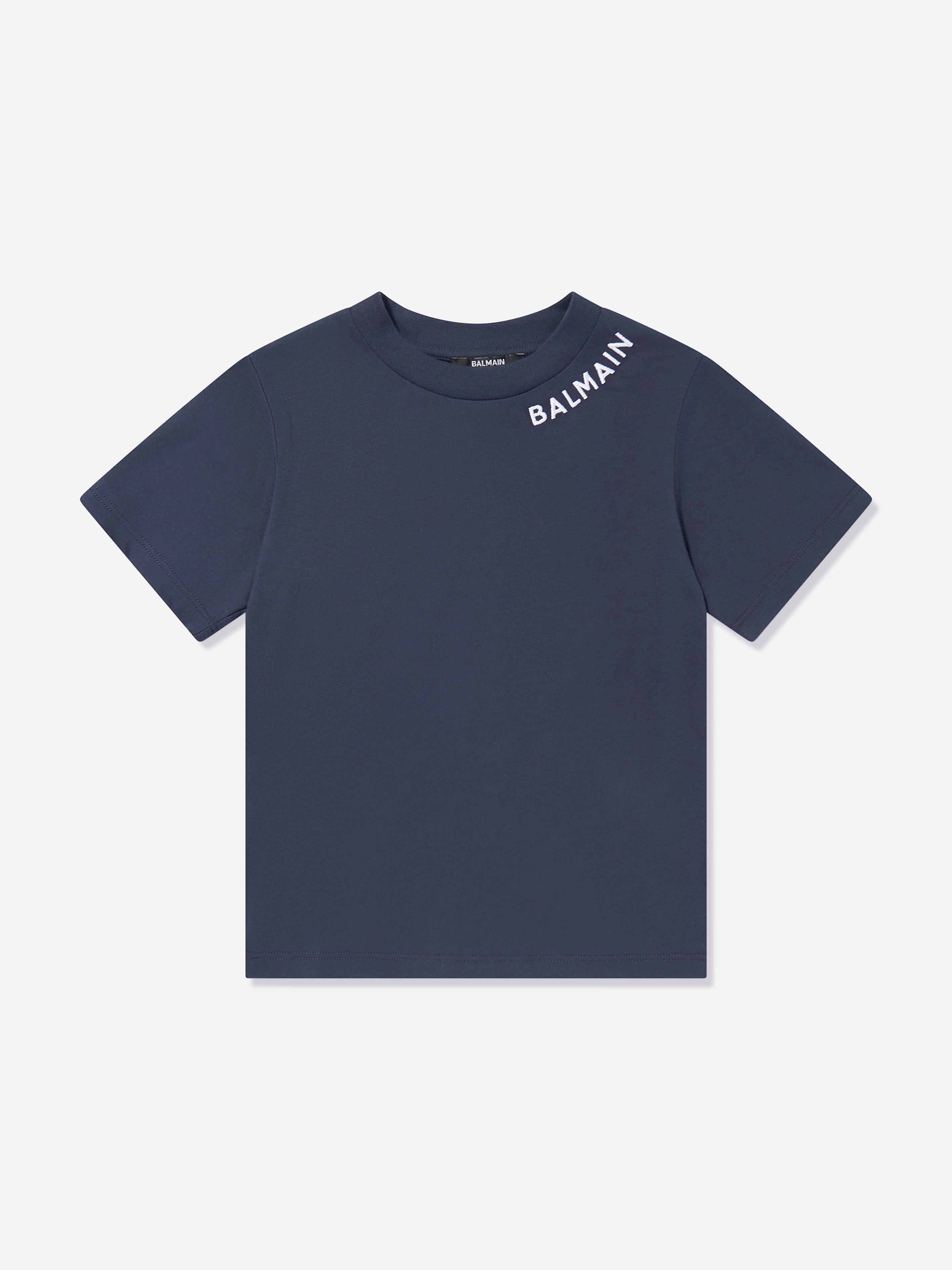 Balmain Kids Logo T-Shirt in Navy